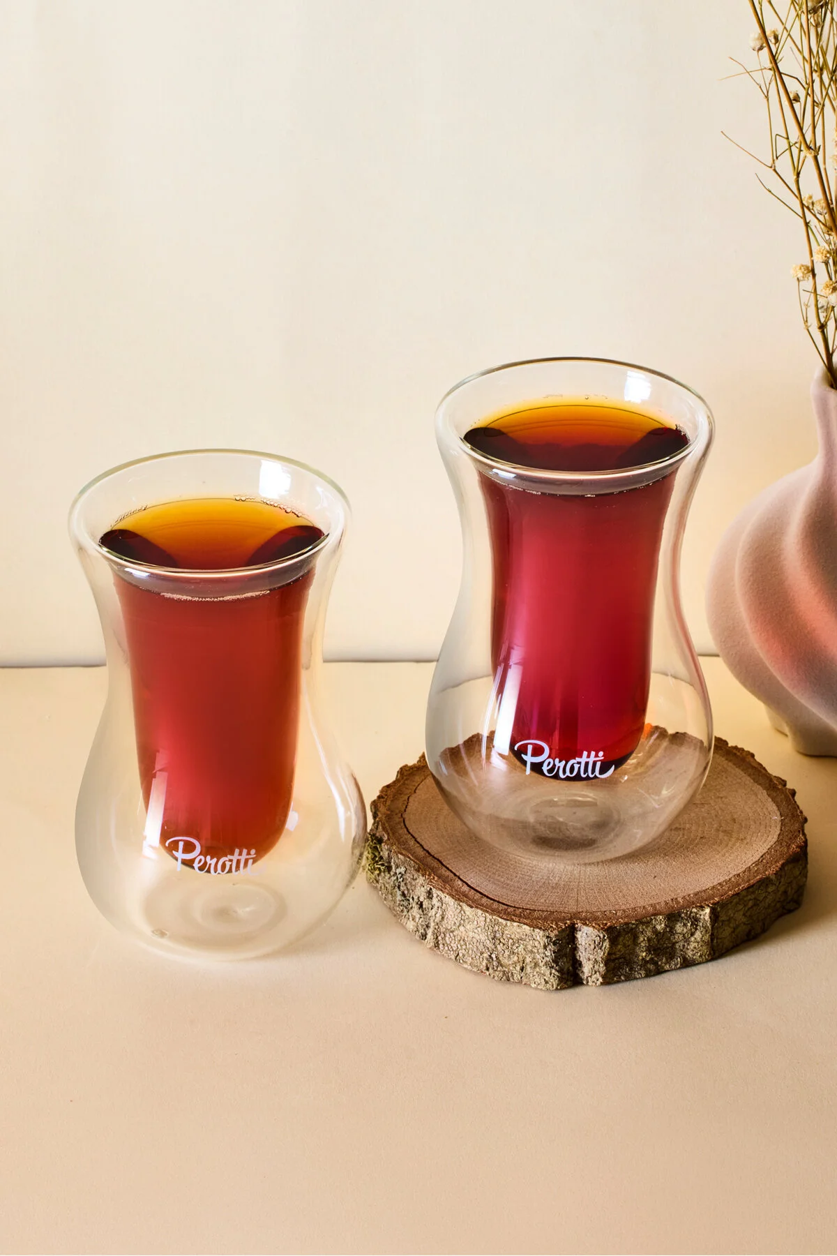 لیوان 2 تکه شیشه ای دو دیواری 150 میلی لیتر Perotti