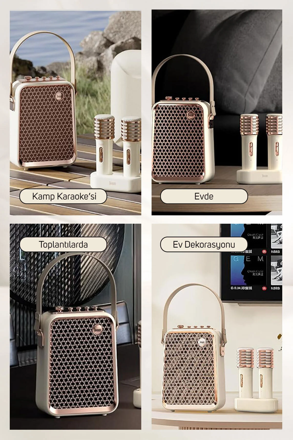 بلندگوی بلوتوث SONGBIRD HQ DOUBLE KARAOKE MICROPHONE 6 اثر صدا 50 وات بلندگو قابل حمل Divoom