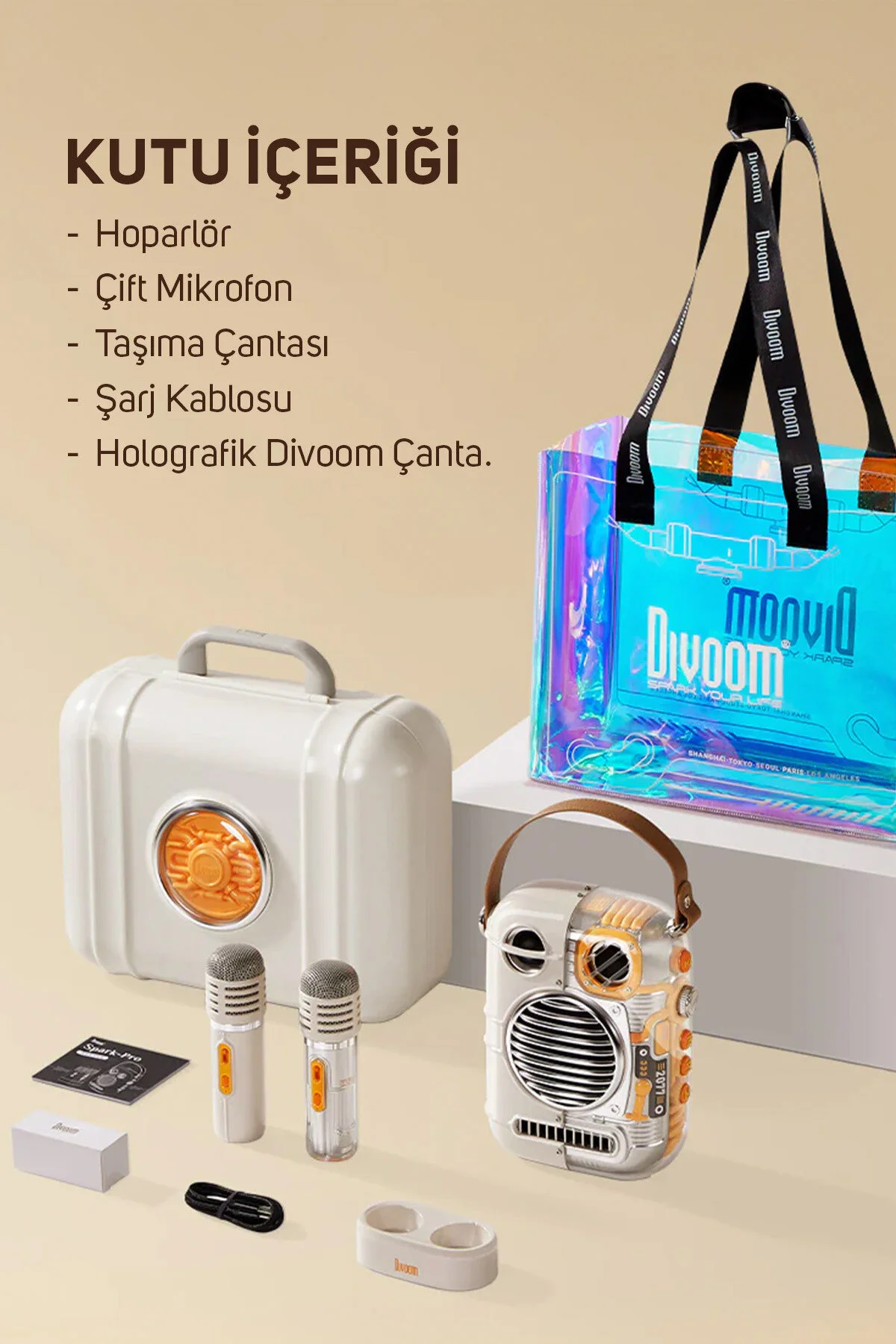 بلندگوی بلوتوث بلندگو میکروفون کارائوکه SPARK PRO DOUBLE Divoom
