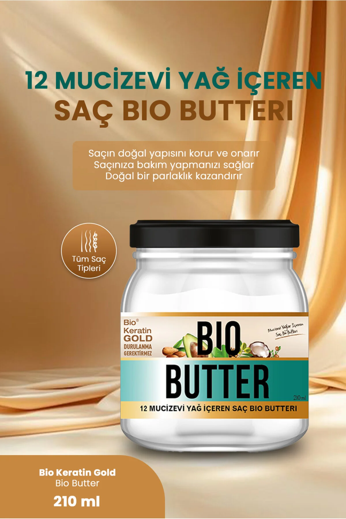 روغن مراقبت مو بیو کراتین گلد مدل Bio Butter حجم 210 میلی لیتر Bio Keratin Gold