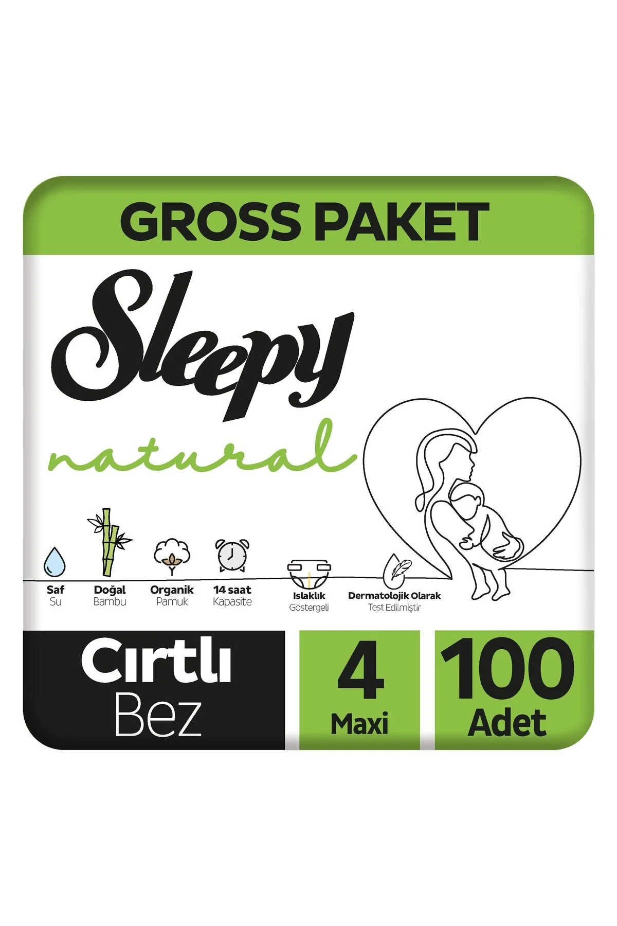 پوشک بچه سایز 4 ماکسی 100 عددی پکیج گروس طبیعی اورجینال Sleepy