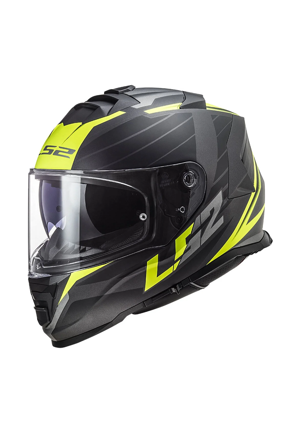 کلاه کاسکت موتورسیکلت ایمنی مات مشکی نئون زرد STORM 2 NERVE LS2