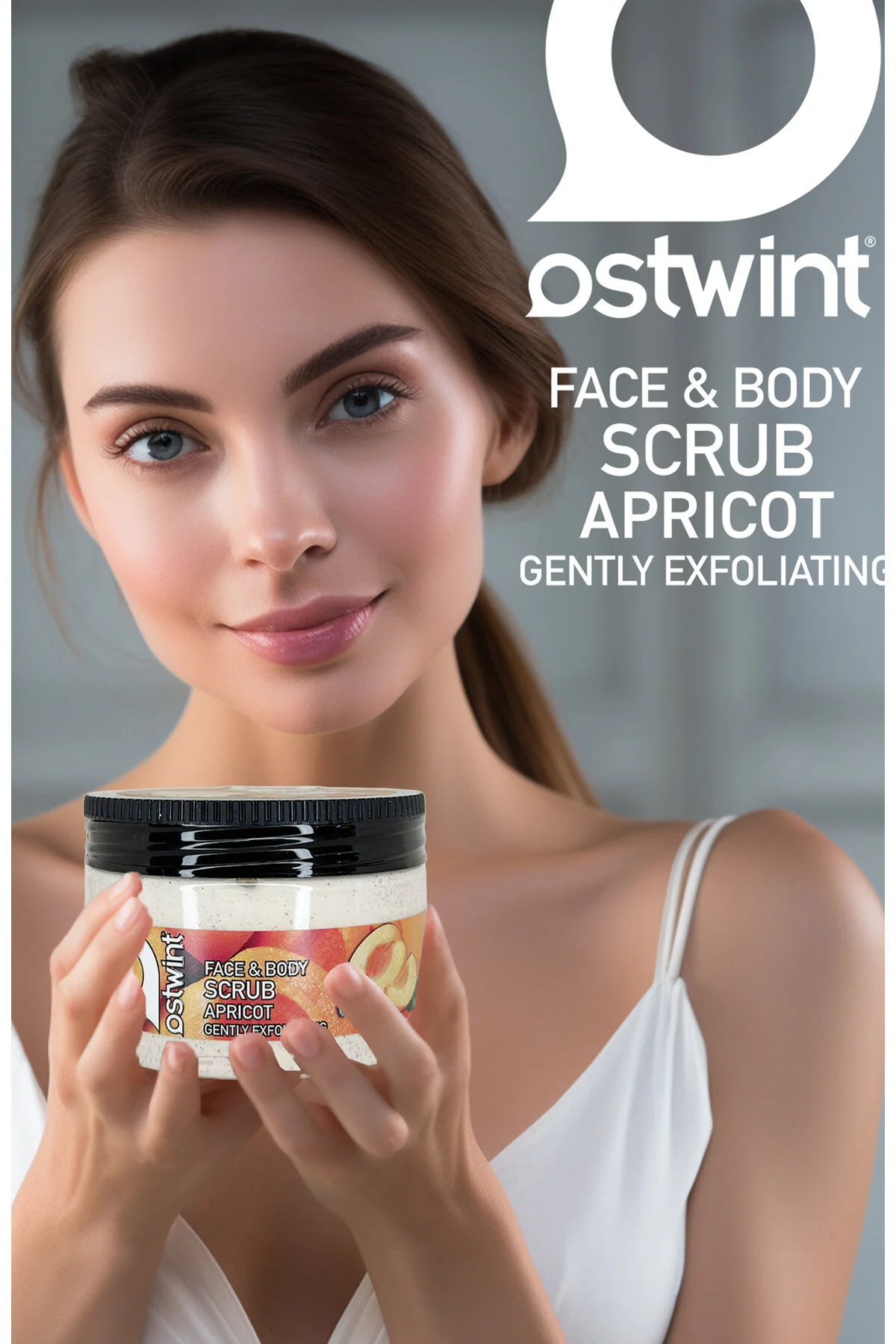 اسکراب بدن و صورت ژل زردآلو 300 میلی لیتر Ostwint
