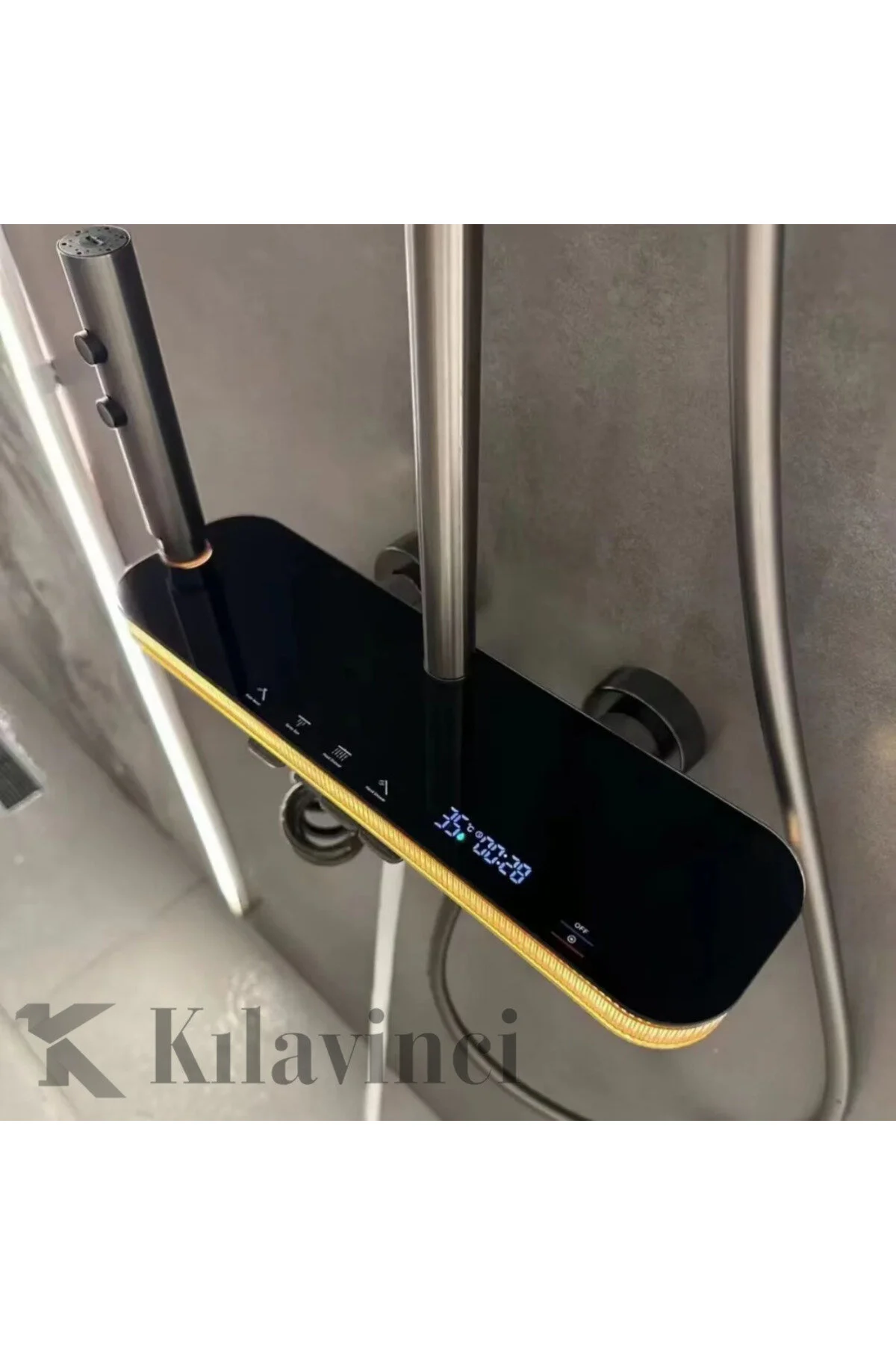 سیستم دوش ست LED نارنجی دیجیتال عملکردی با نشانگر سطح دما Kılavinci