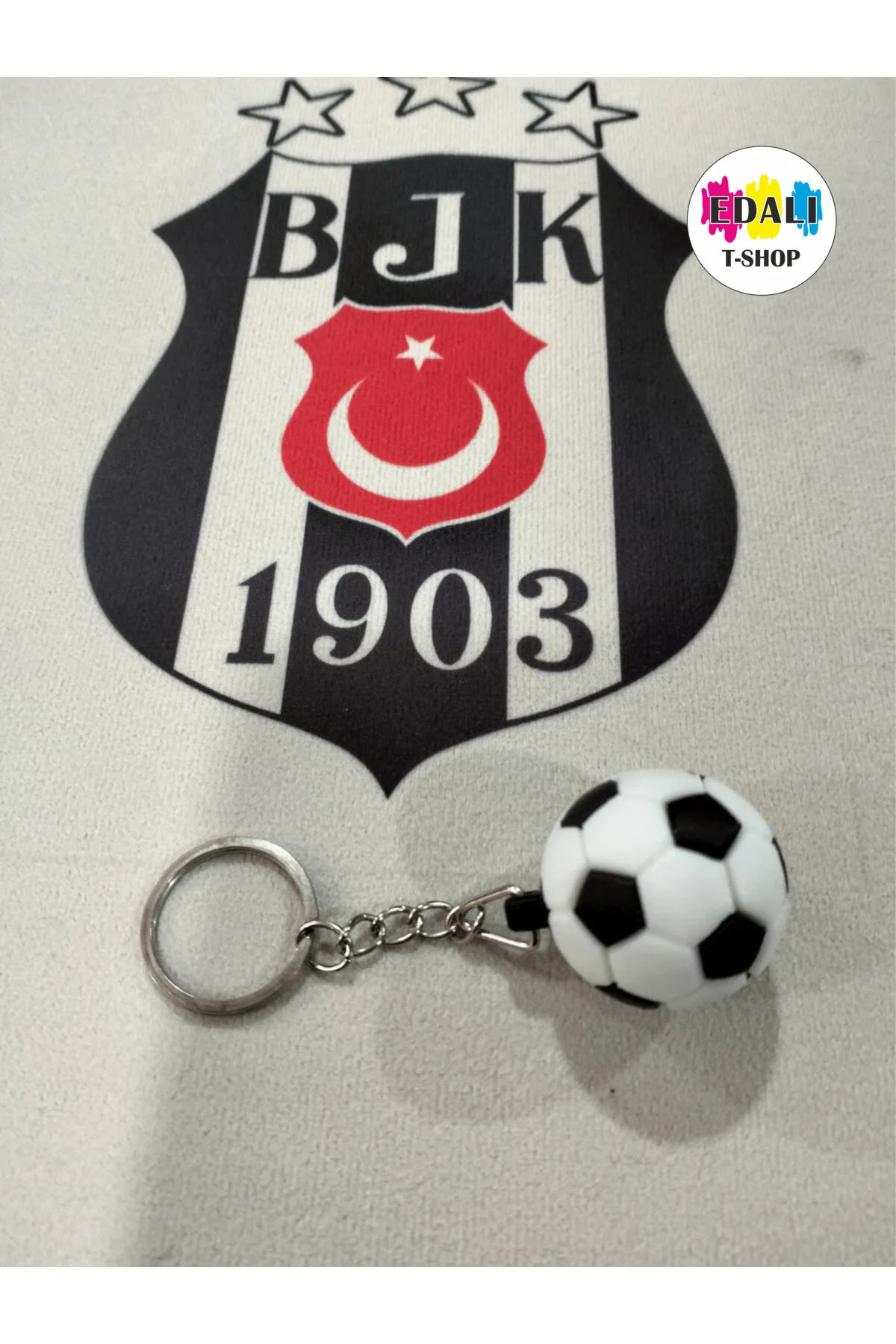 جلیقه کلید جاکلیدی فن BJK توپ فوتبال قطر 3 سانتی متر Butik