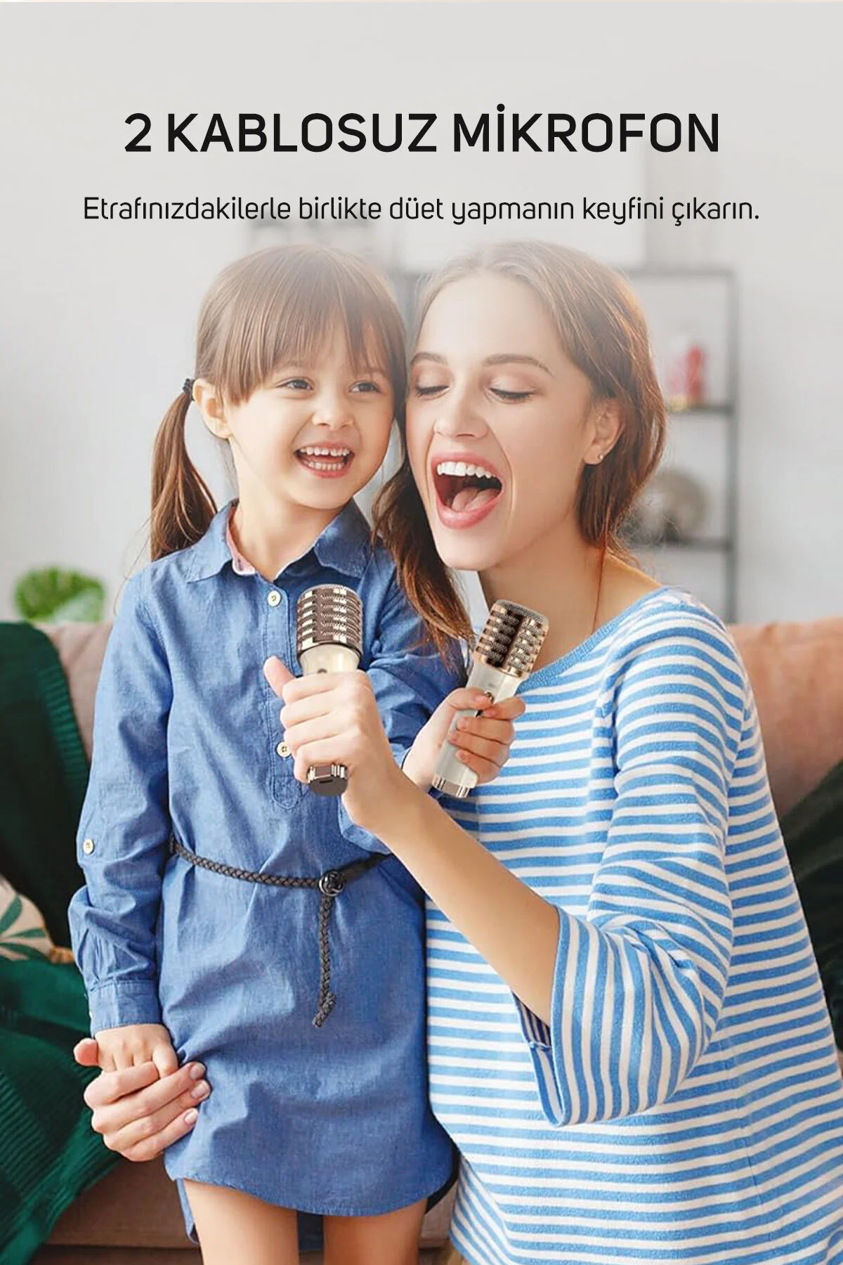 بلندگوی بلوتوث SONGBIRD HQ DOUBLE KARAOKE MICROPHONE 6 اثر صدا 50 وات بلندگو قابل حمل Divoom