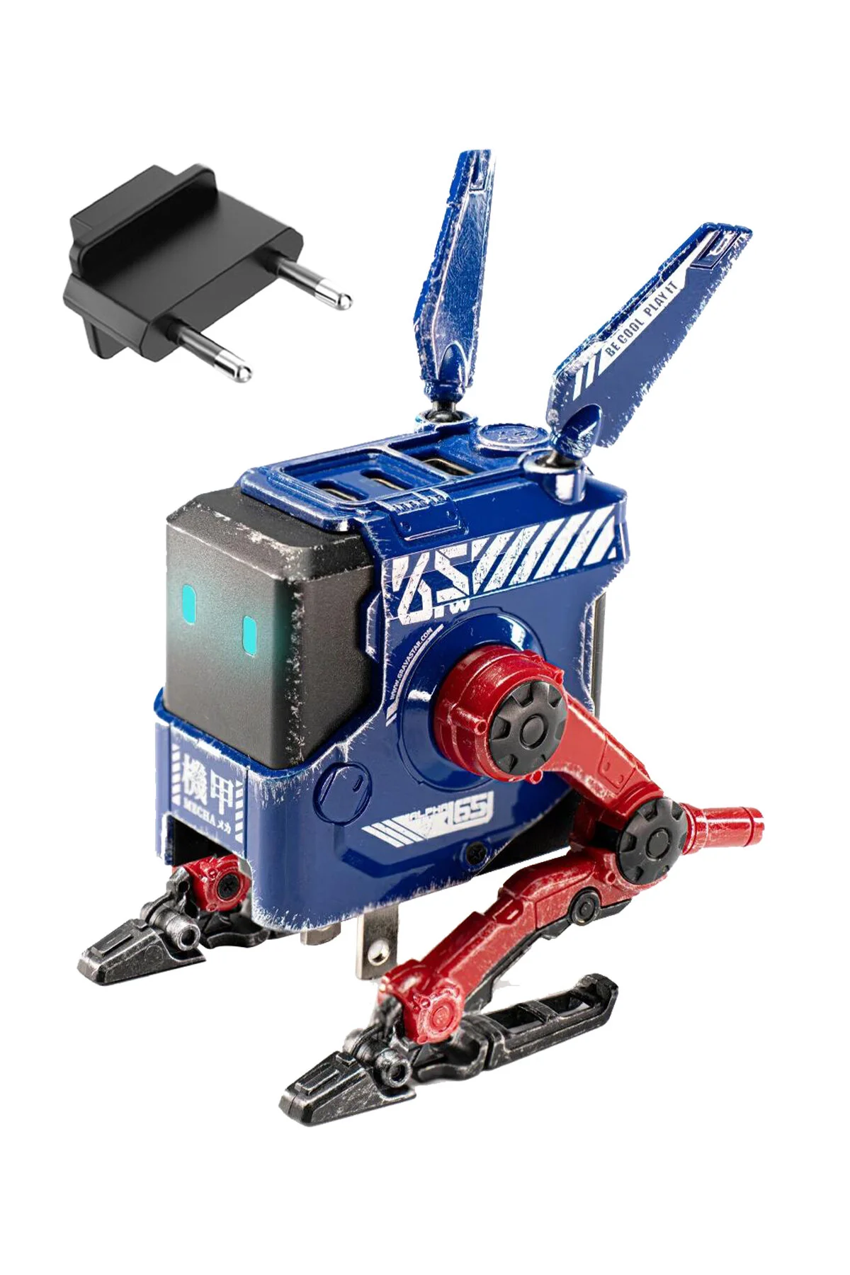 شارژر ALPHA65 BLUE SPECIAL ROBOT شکل 65W آداپتور شارژ سریع Gravastar