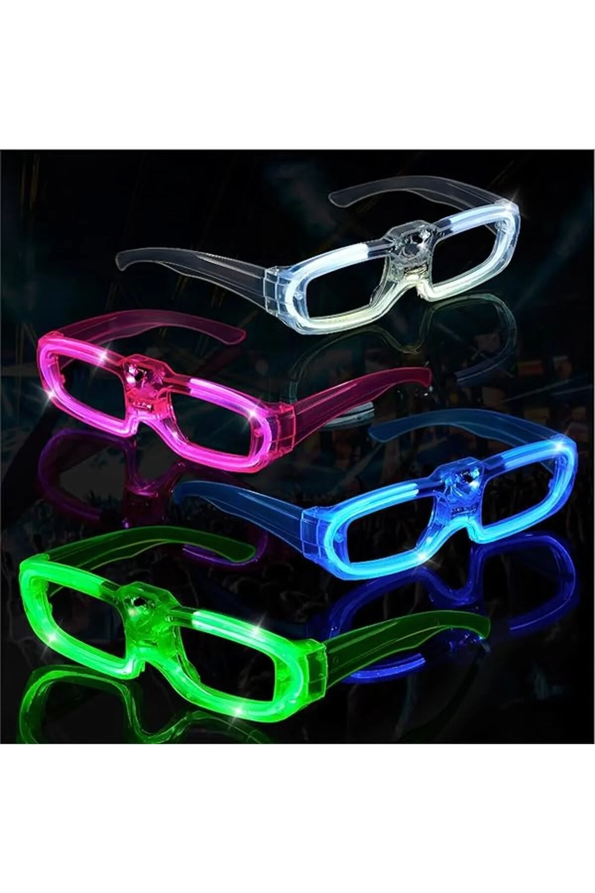 ماسک و بالاکلاوا عینک پارتی چراغ LED سبز 3 حالت درخشش سرگرمی شب Lunaev