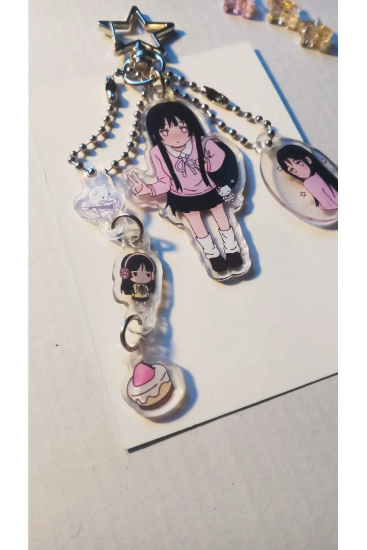 جلیقه کلید K ON MIO AKIYAMA KEYCHAIN ANIME BAG CHARM Atölye Moonlit