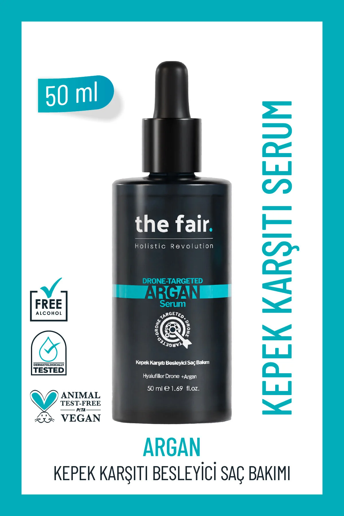 سرم و روغن مو موی گیاهی تغذیه کننده آرگان با هدف DRONE FAIR 1% HYALUFILLER ARGAN 50 ML The Fair