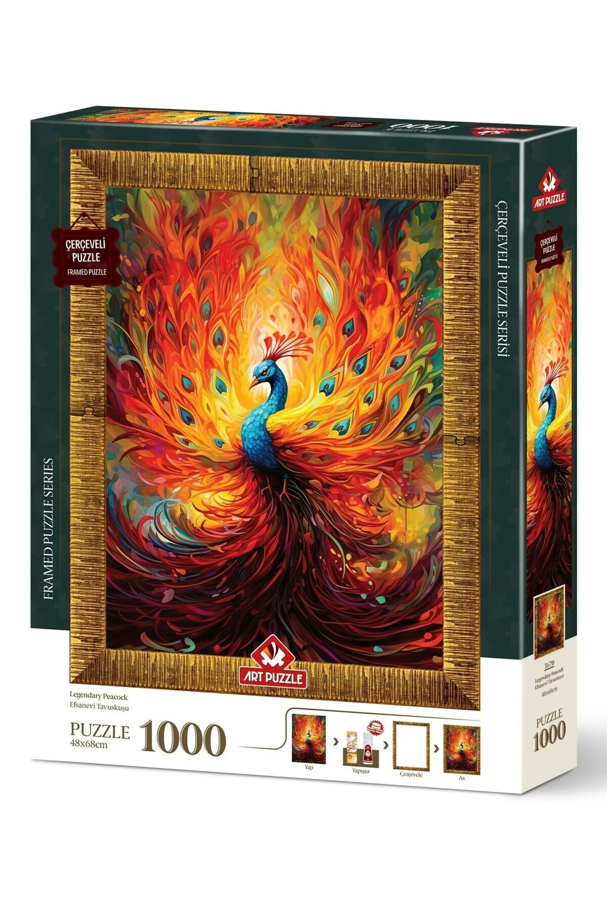 پازل افسانه ای طاووس 1000 تکه با قاب Art Puzzle