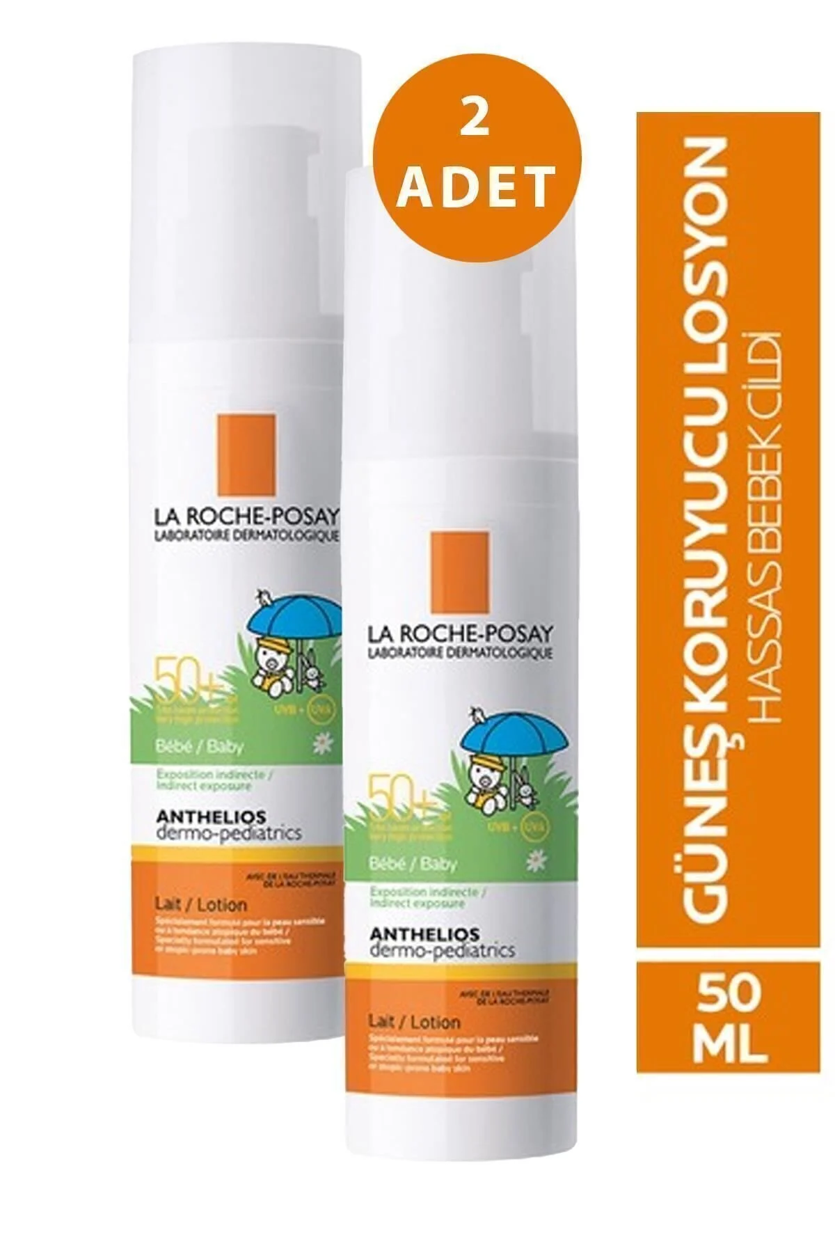 کرم ضد آفتاب کودک ANTHELIOS XL DERMO PEDIATRICS BEBE LOTION SPF50 50 ML 2 قطعه La Roche Posay