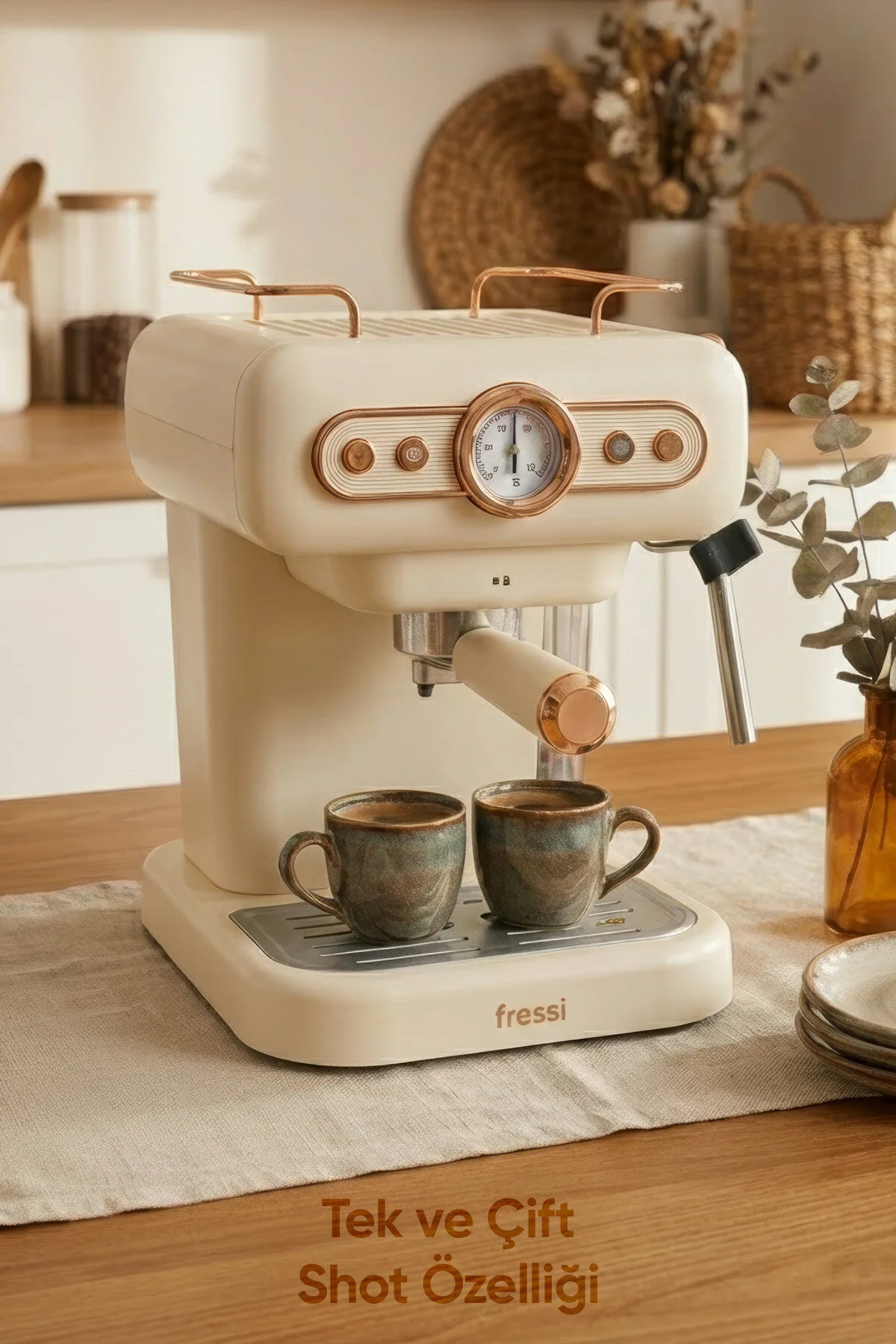 دستگاه اسپرسو و کاپوچینو ESPRESSO LATTE CAPPUCCINO MACHINE FOAM PRESSURE 1.2LT EM 01 RISTRETTO Fressi