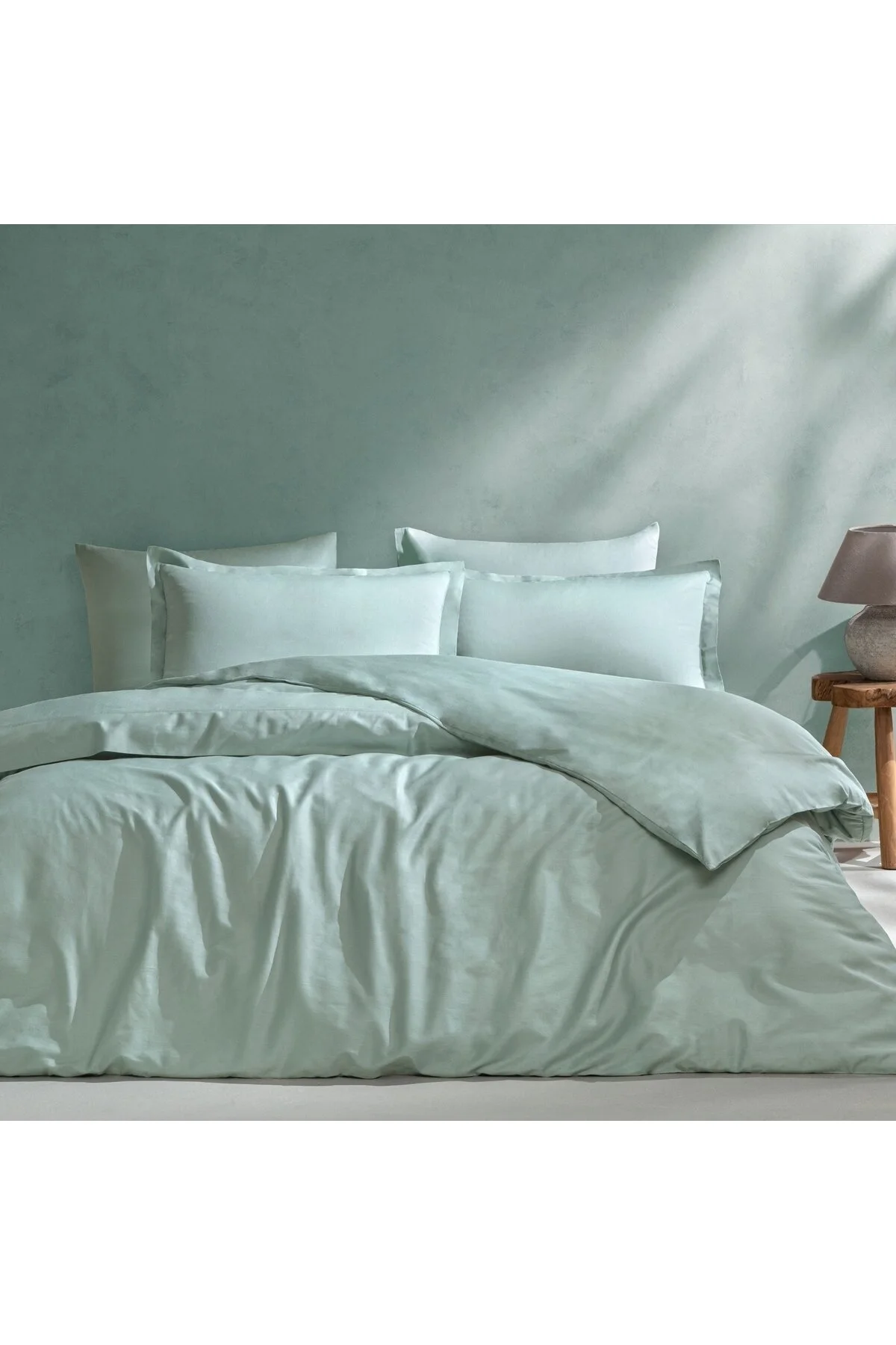 کاور لحاف یک نفره سبز کیس جلد دوتایی ساتن را مخلوط و مطابقت دهید  Linens