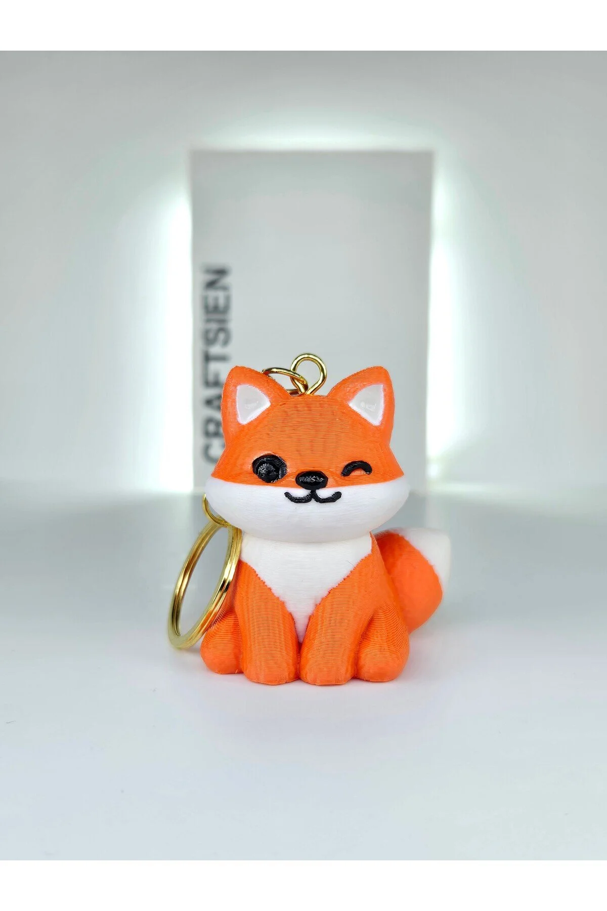 جلیقه کلید پر جزئیات 50 میلی متری جاکلیدی سری CHIBI چشمک زن روباه CRAFTSIEN