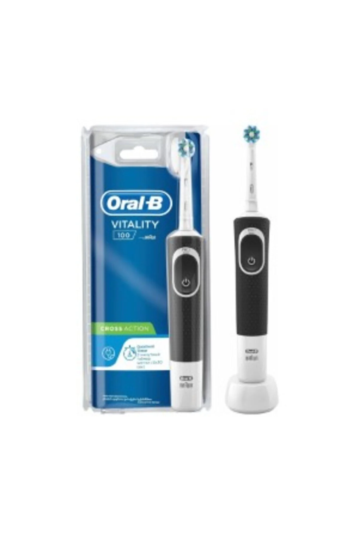 مسواک باتری دار برقی VITALITY 100 CROSS ACTION مشکی اورجینال Oral-B