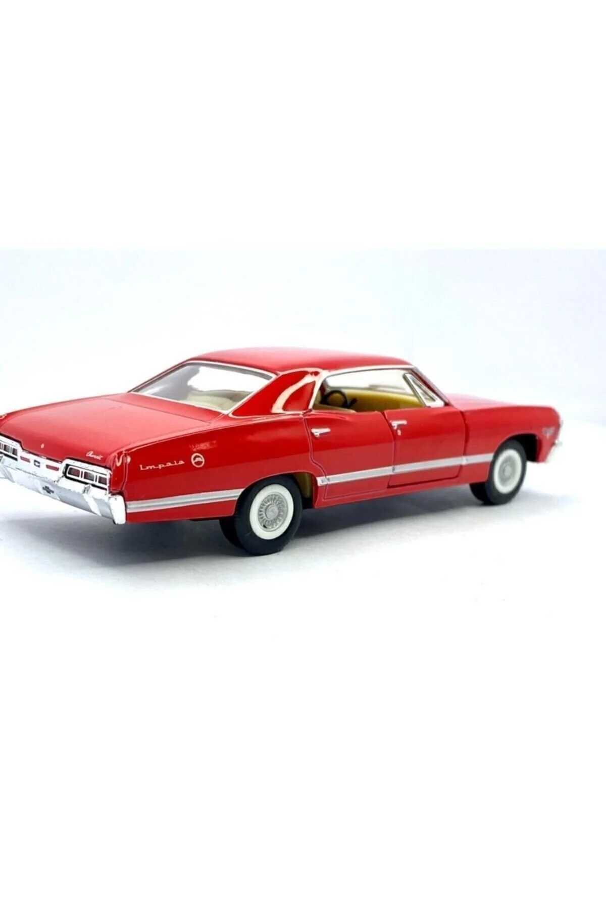 ماشین اسباب بازی شورولت ایمپالا قرمز PULL DROP 1967 Kinsmart