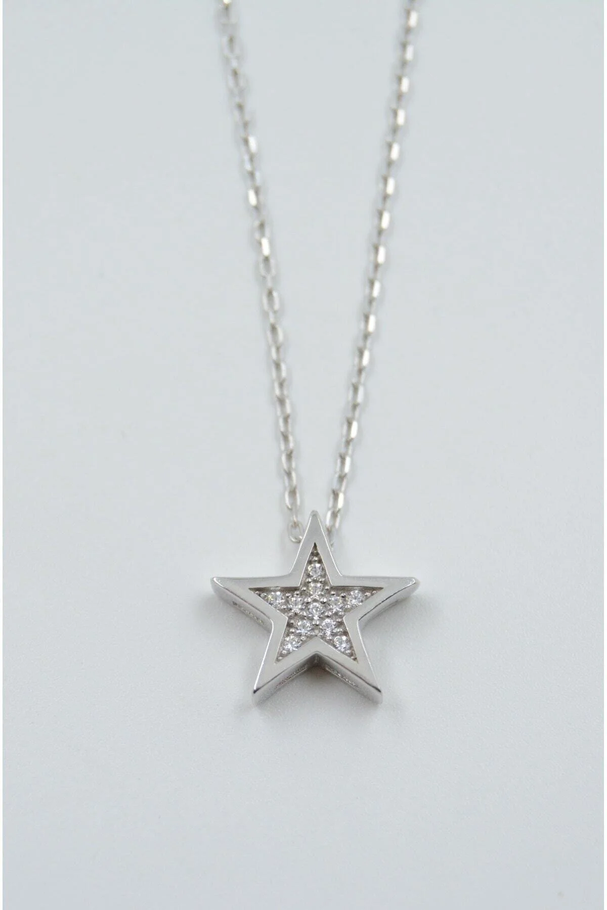گردنبند نقره ای زنانه الگوی استار 925 زنان استرلینگ سواروسکی اورجینال Swarovski