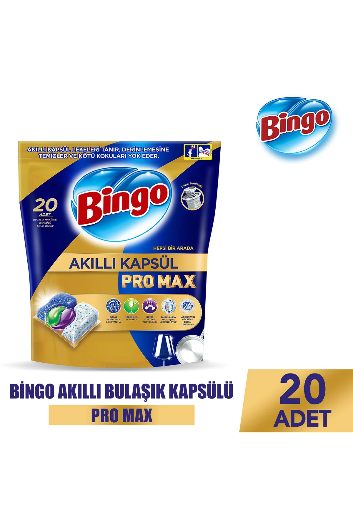 قرص و پودر ماشین ظرفشویی تبلت مواد شوینده SMART CAPSULE PRO MAX 20 قطعه Bingo