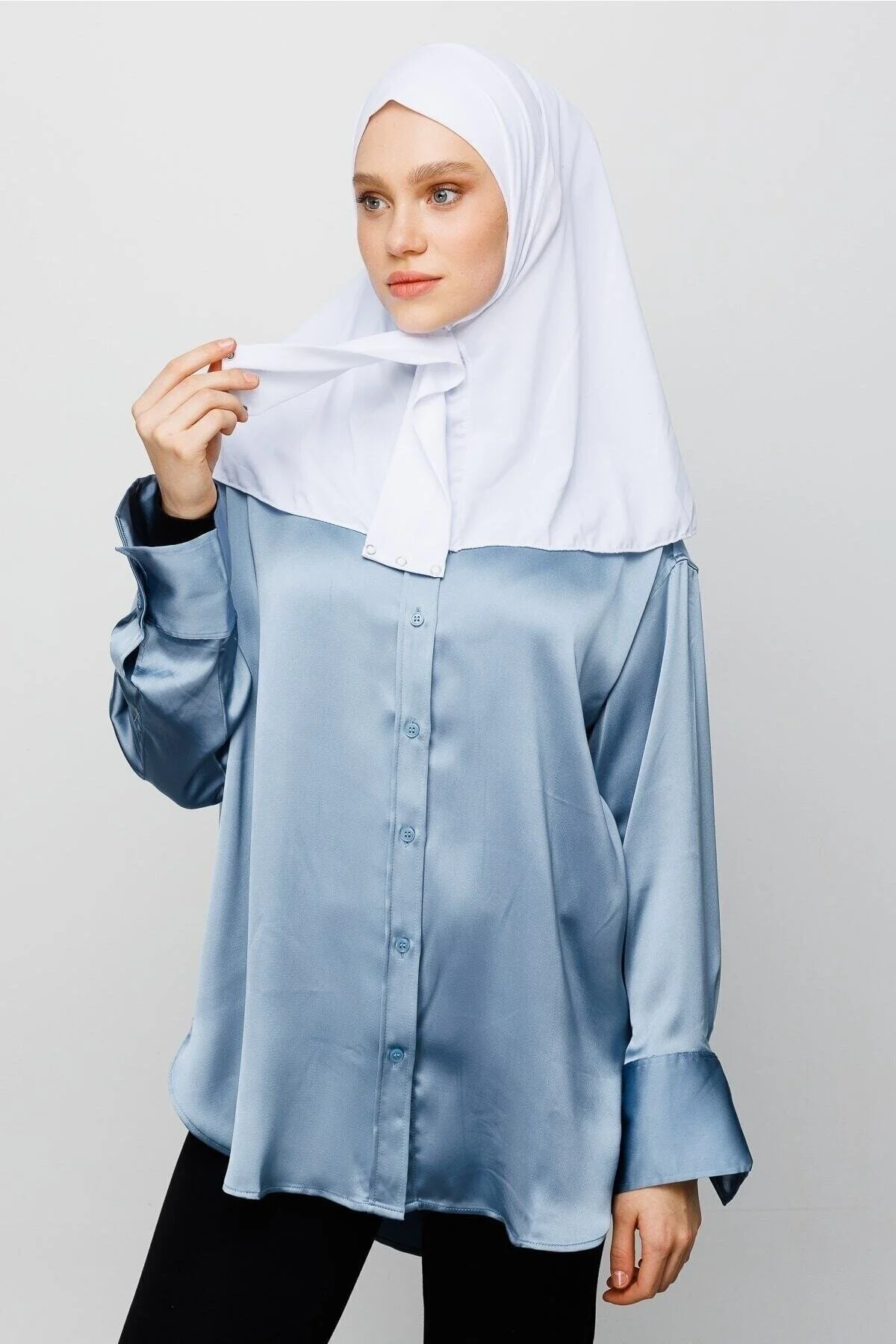 روسری سفید شال آماده اورجینال Mooncorn