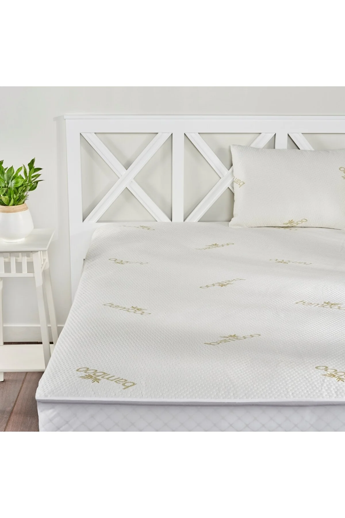 محافظ تشک سبز پادشاه ضد مایع بامبو مجهز به Linens