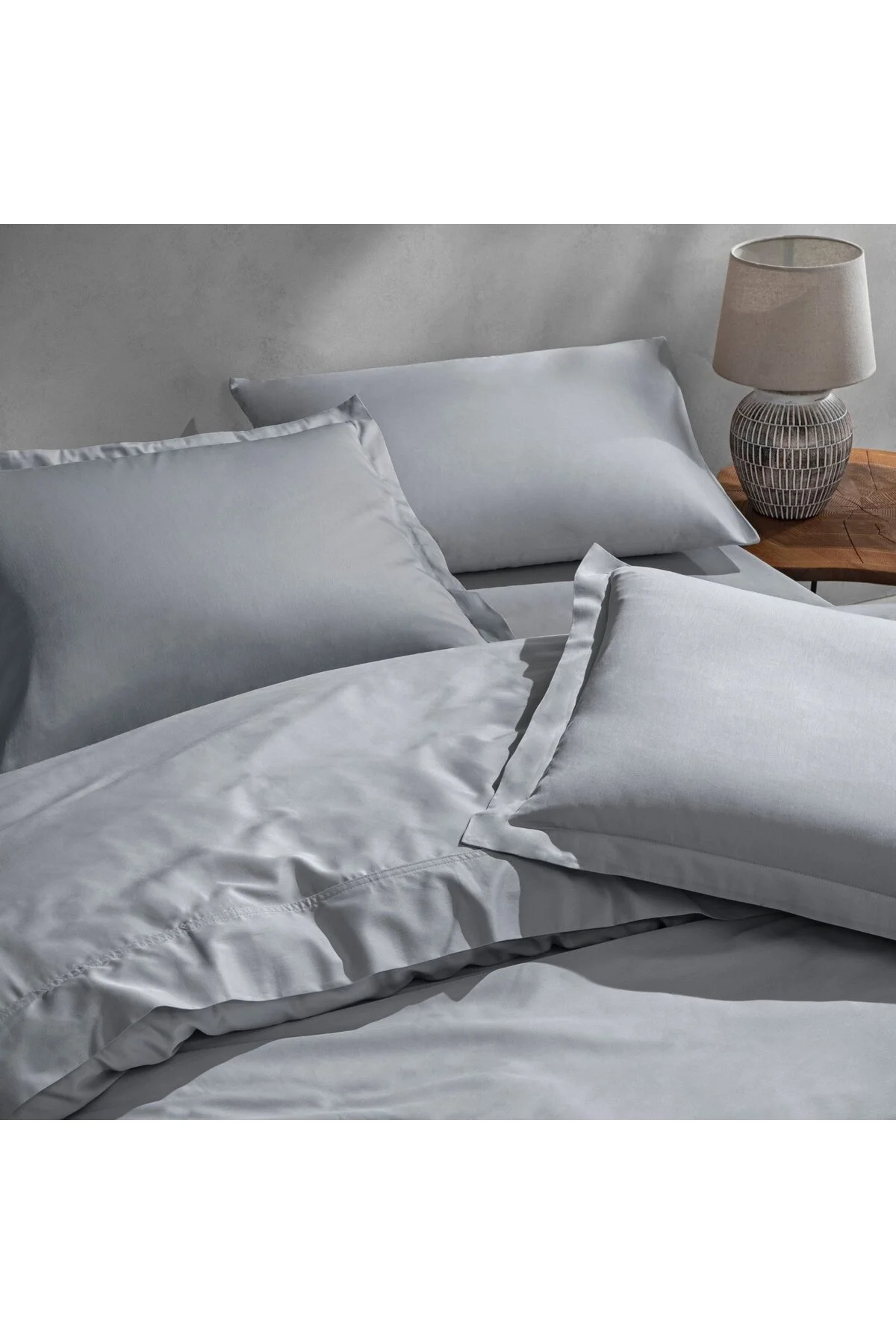 روبالشی خاکستری مخلوط و مطابقت با پنبه 2 قطعه بالش مجموعه  Linens