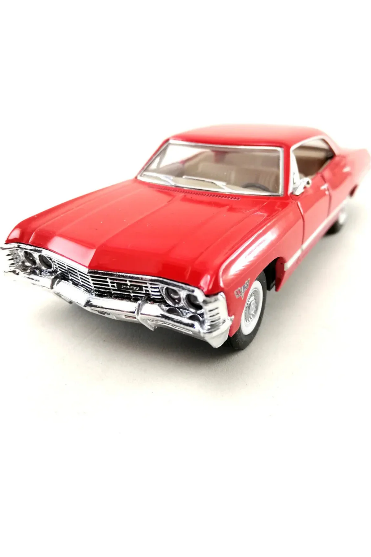 ماشین اسباب بازی شورولت ایمپالا قرمز PULL DROP 1967 Kinsmart