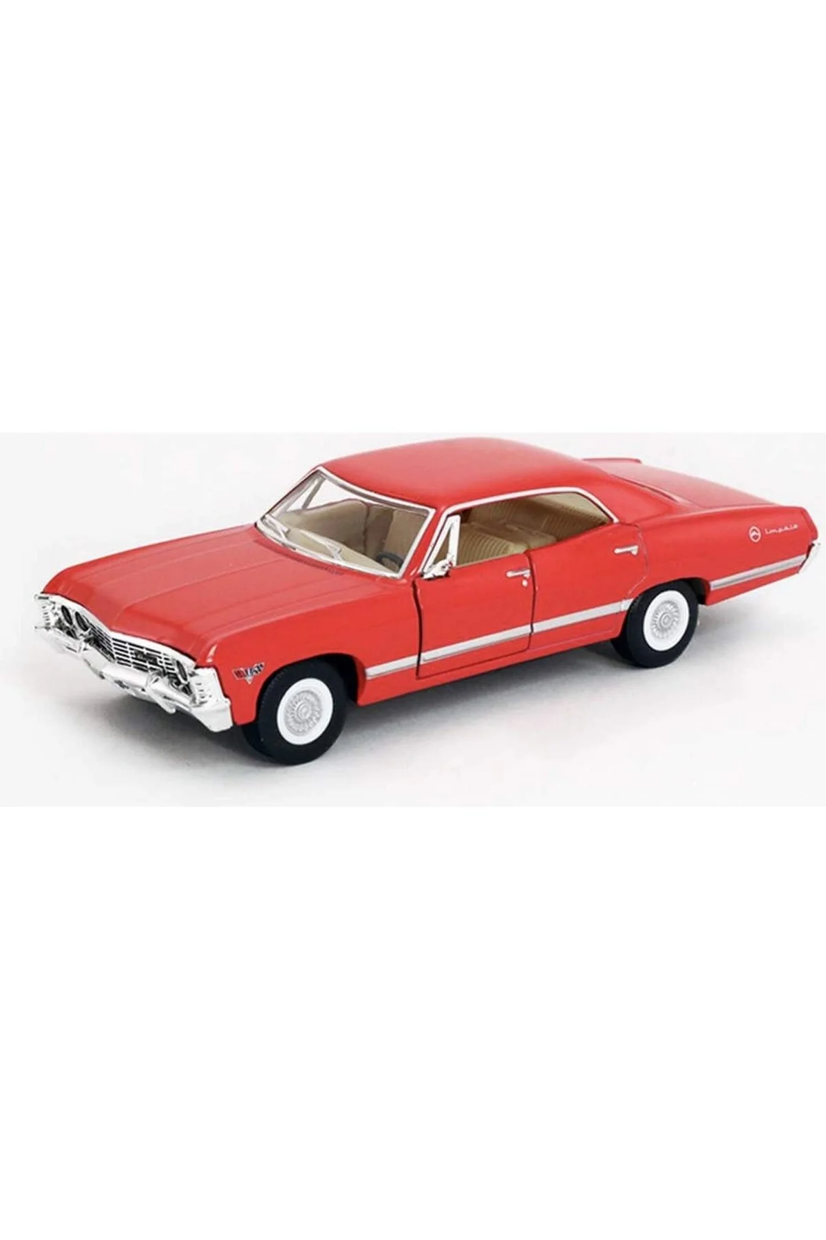 ماشین اسباب بازی شورولت ایمپالا قرمز PULL DROP 1967 Kinsmart