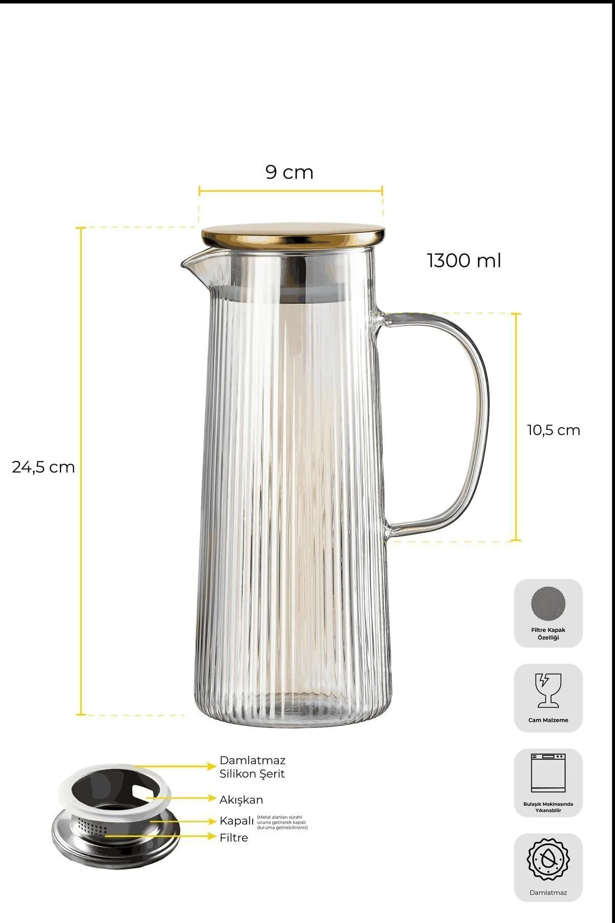 پارچ و تنگ فیلتر TISSUE LINE 1300ML اورجینال Perotti
