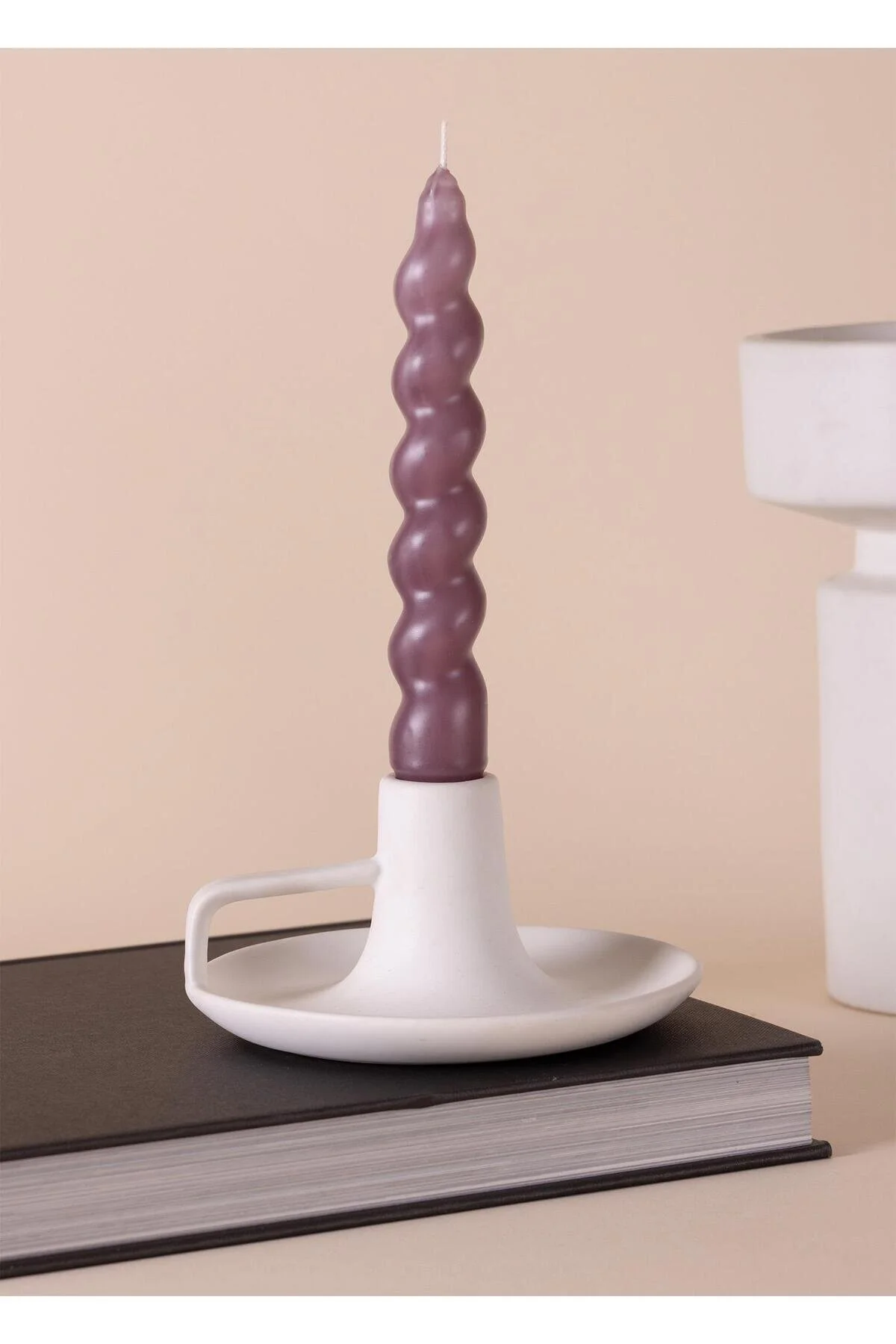 شمع و چراغ BURGU CANDLESTICK 2 مجموعه MINK 17 سانتی متر The Mia