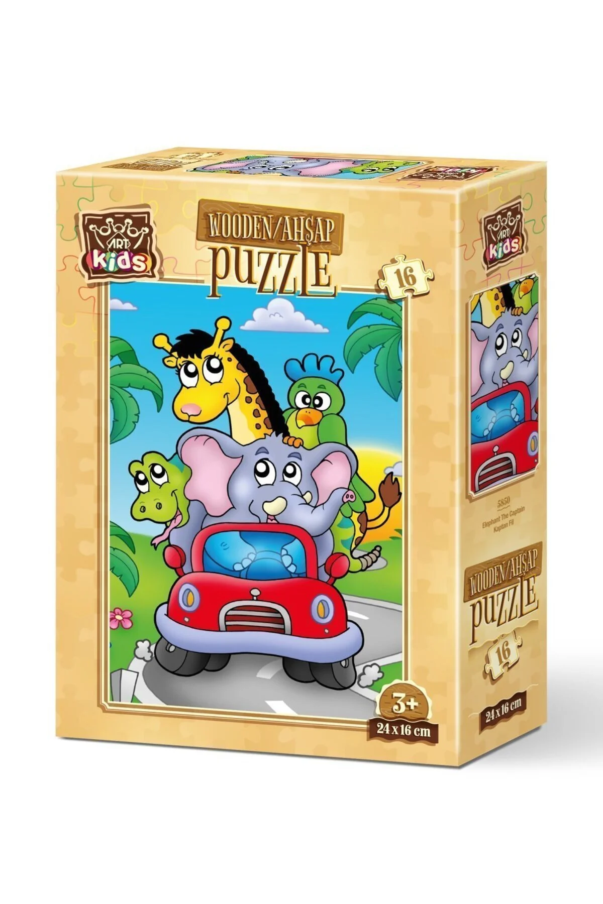 پازل ها و یاپبوزهای کودک بچه های هنری کاپیتان فیل 16 قطعه چوبی اورجینال ارت Art Puzzle