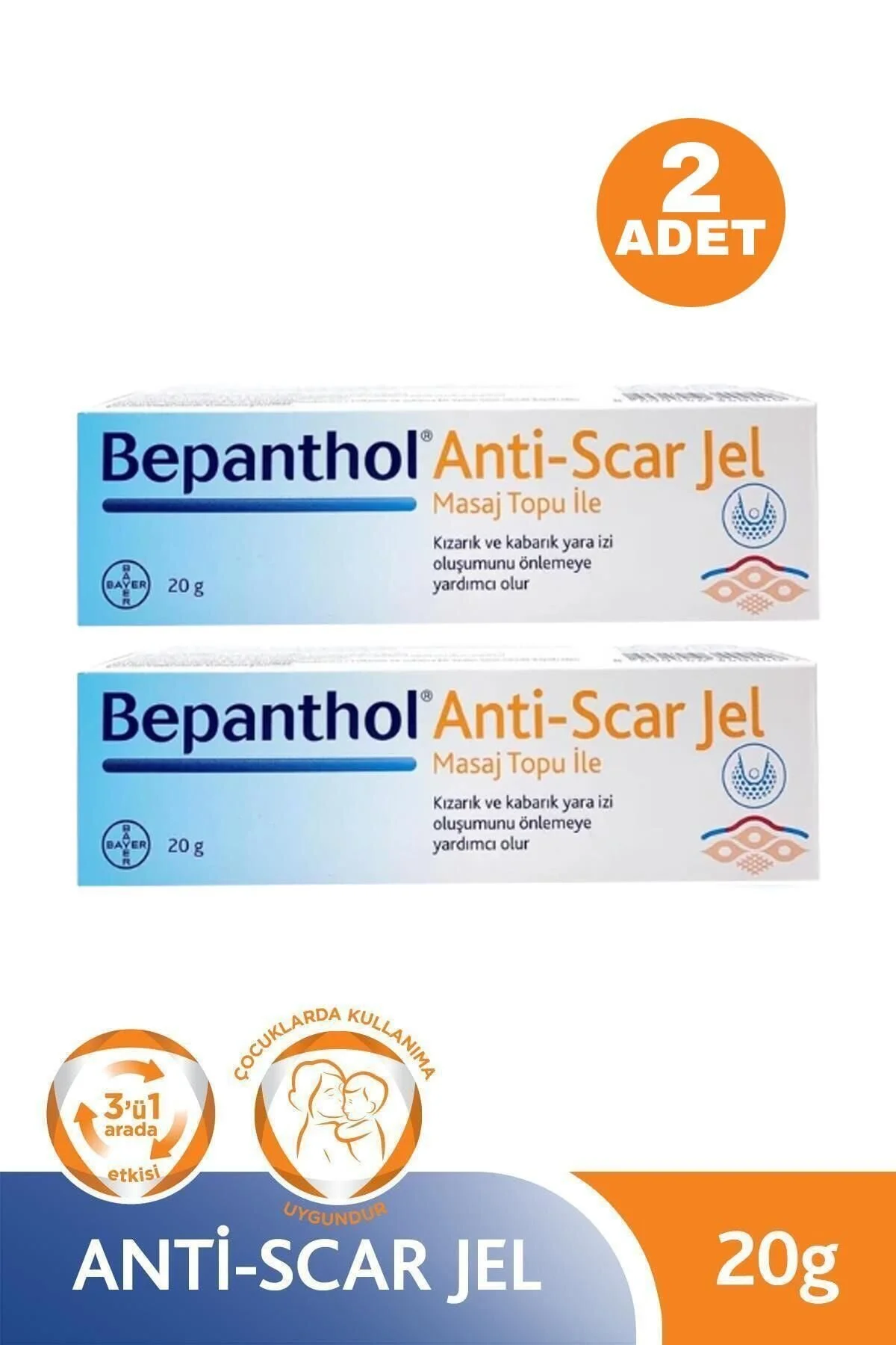کرم بدن ژل ضد اسکار 20 گرم 2 قطعه Bepanthol