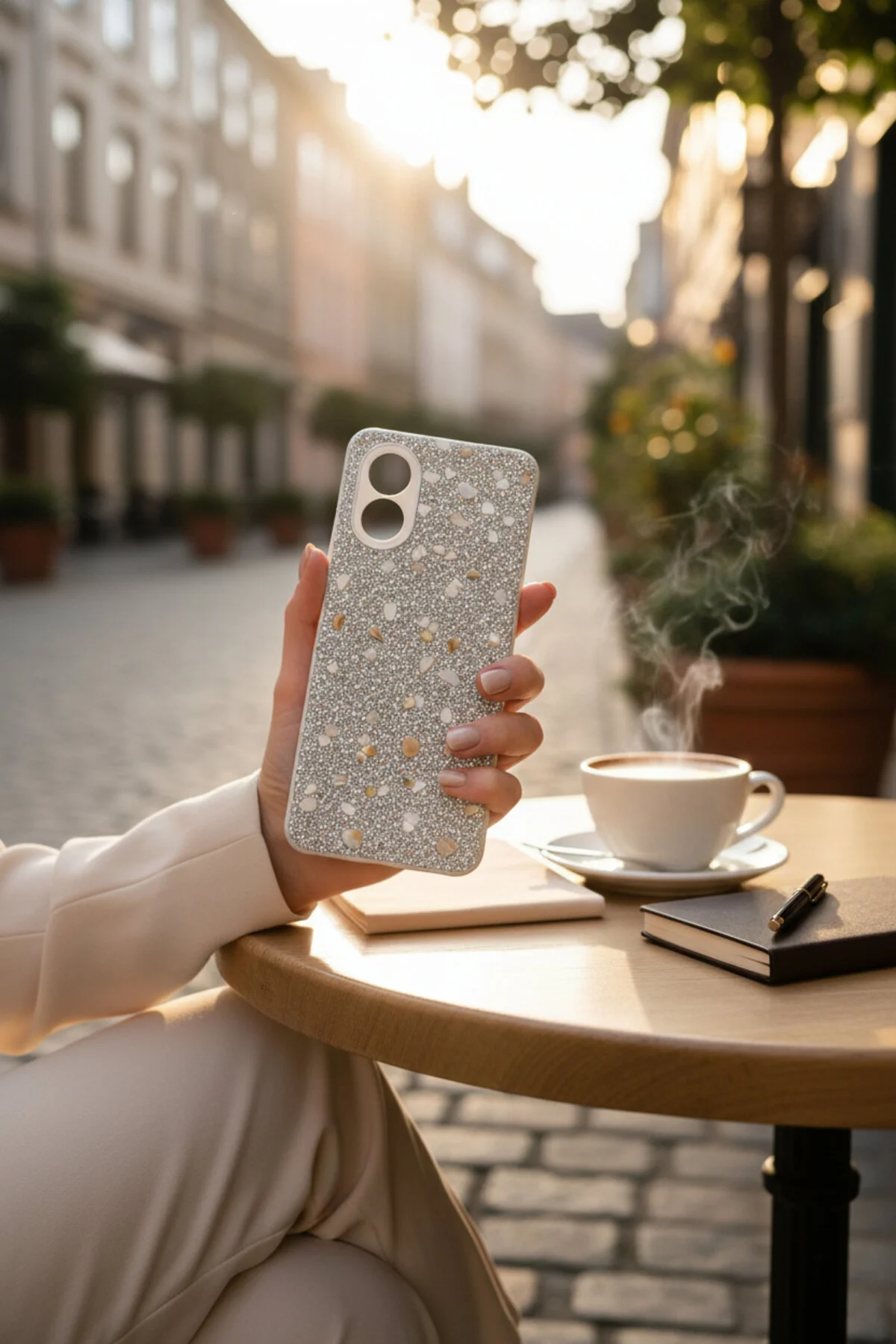 کاور و قاب سیلیکونی اوپو A38 BATUTECHNOLOGY خاکستری MILENA STONE batuteknoloji