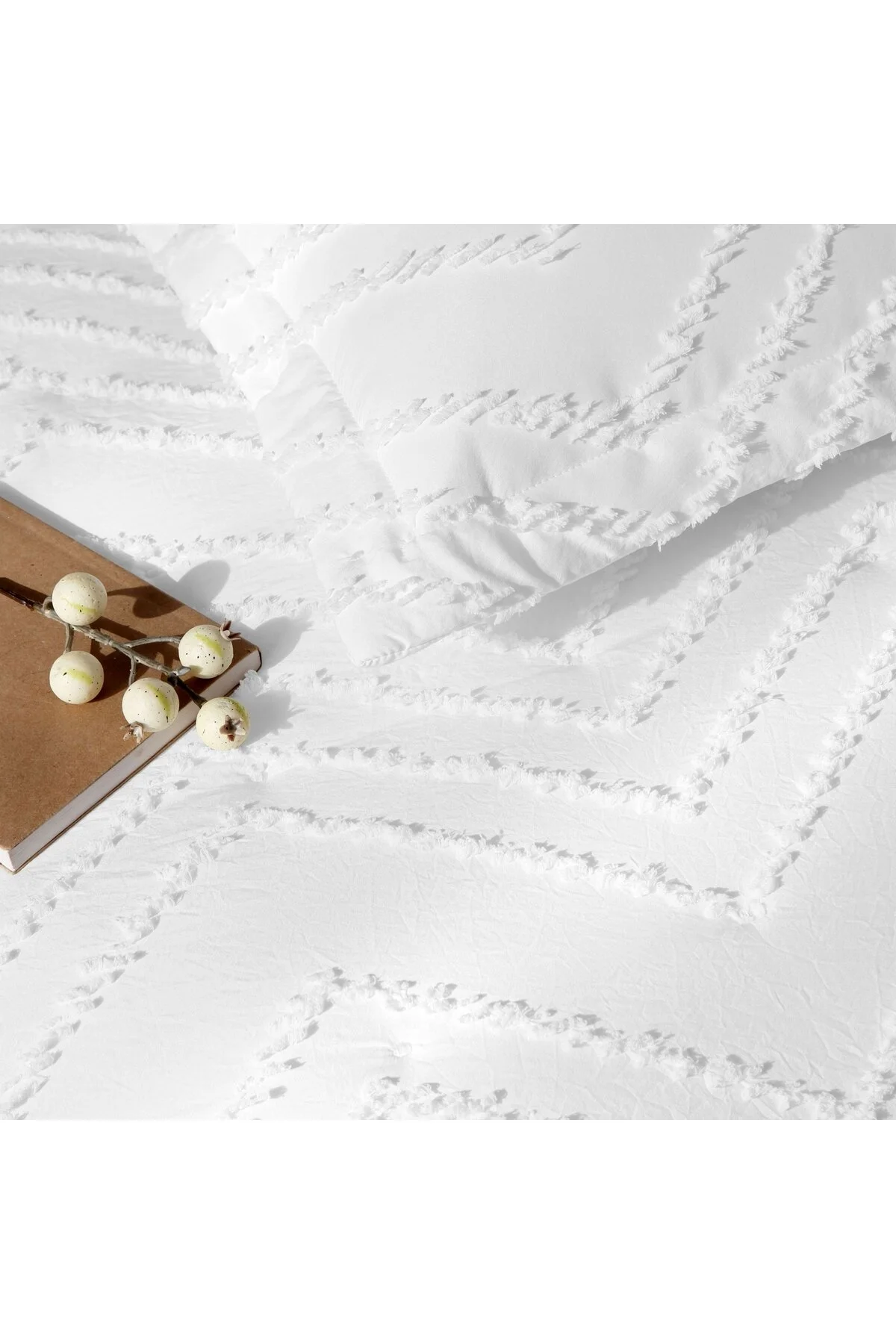 روتختی دو نفره سفید مجموعه Borneo Linens