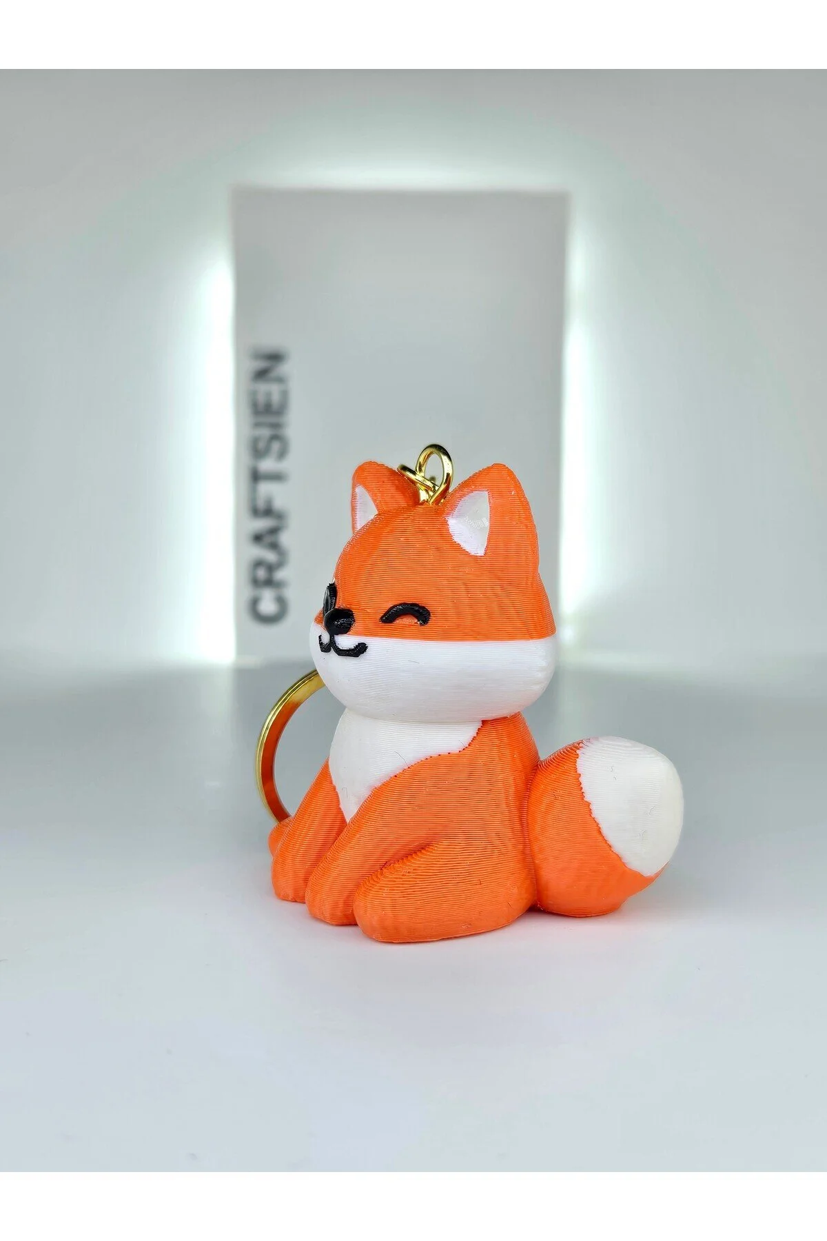 جلیقه کلید پر جزئیات 50 میلی متری جاکلیدی سری CHIBI چشمک زن روباه CRAFTSIEN