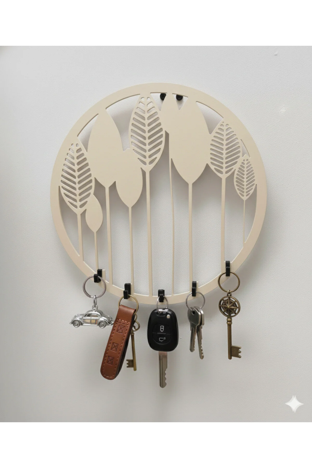 جلیقه کلید جاکلیدی چوبی طرح دار | MDF نوع دیواری 23X23CM 3MM MK butik