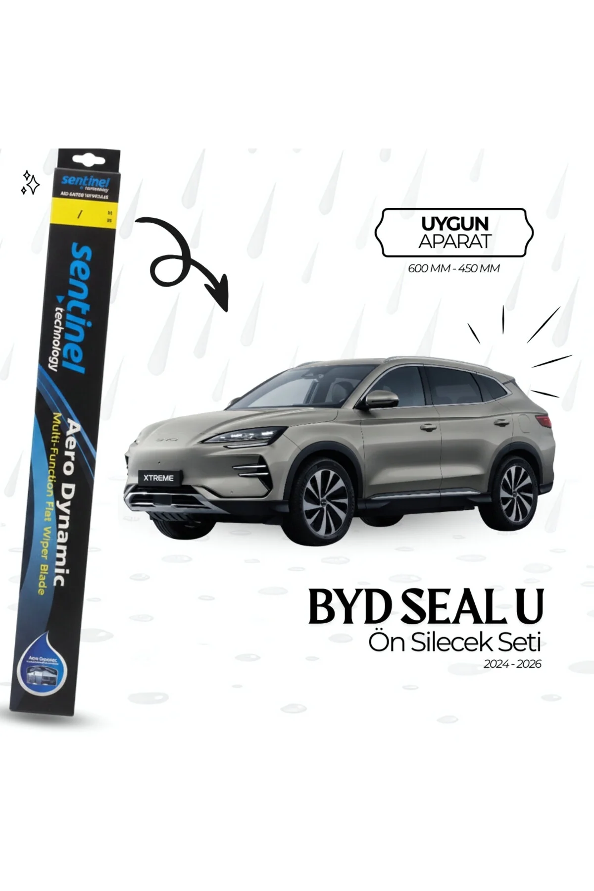 برف پاک کن و لوازم جانبی BYD SEAL U WIPER SET 600MM 450MM Sentinel