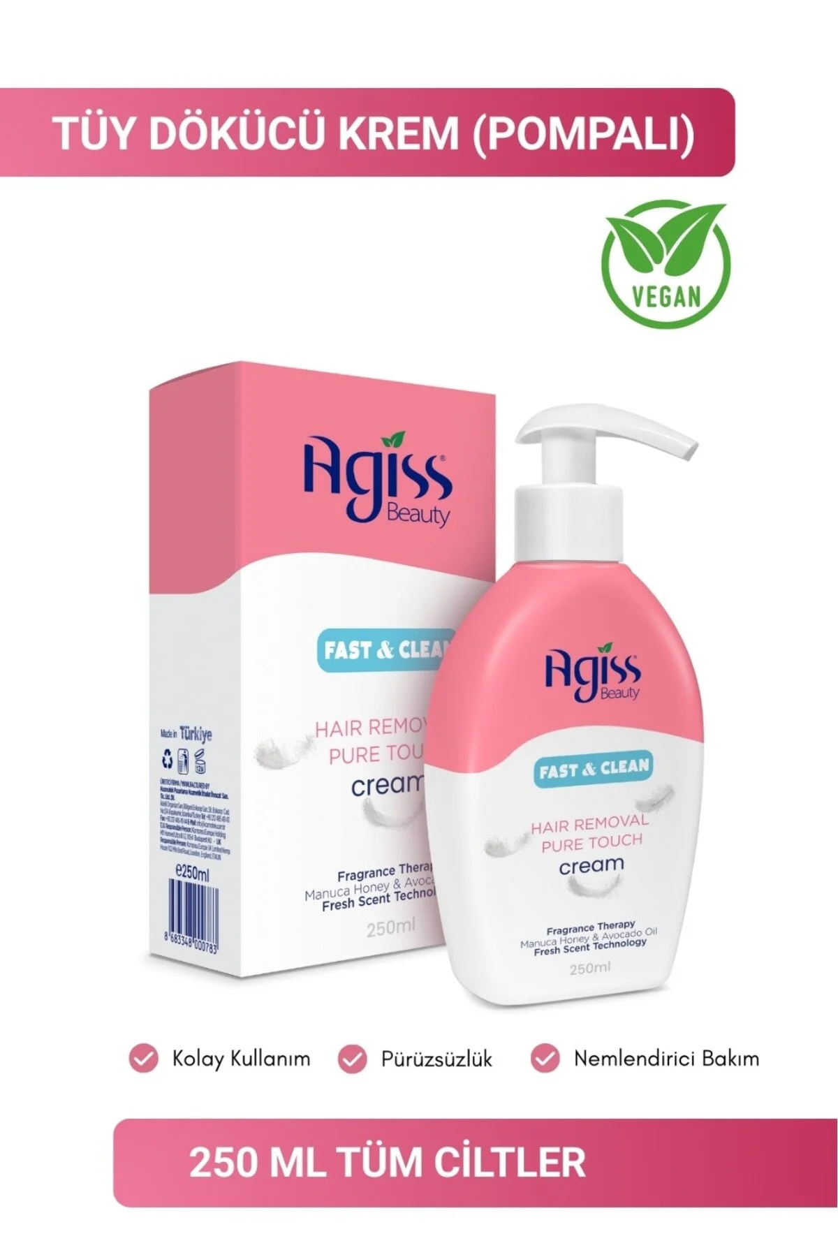 کرم موبر 250 میلی لیتری با پمپ مخصوص بانوان AGISS