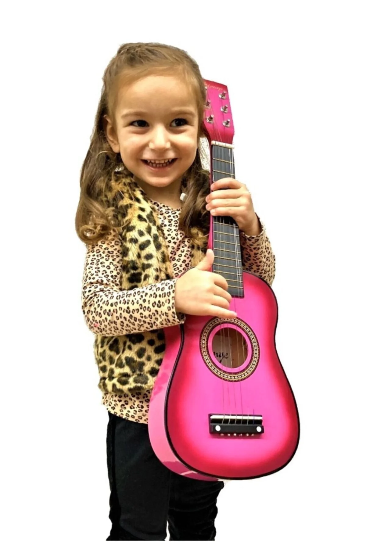 گیتار کودکان صورتی 60 سانتی متر چوبی 6 عروسی پنالتی Gitar