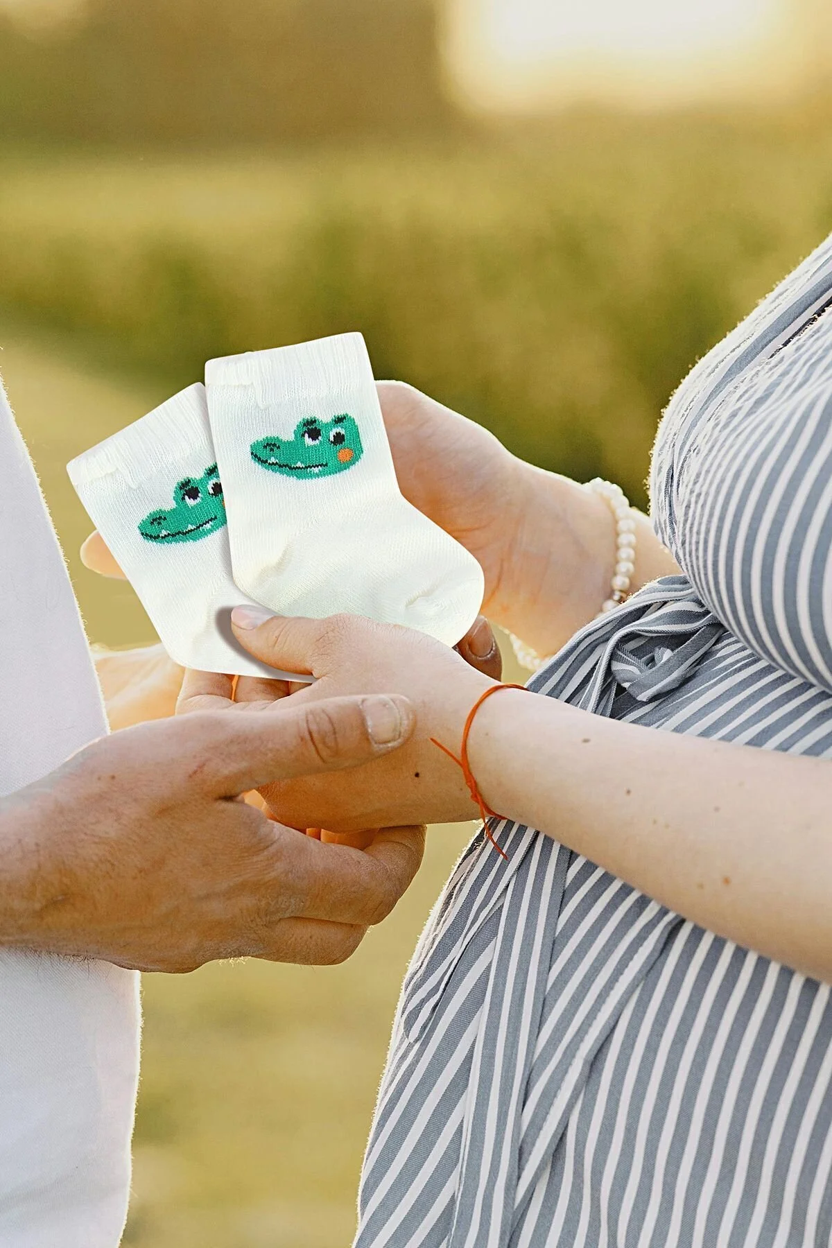 جوراب بسته 5 تایی بچه گانه پنبه ای ارگانیک ممتاز با جعبه دوست داشتنی poffibaby
