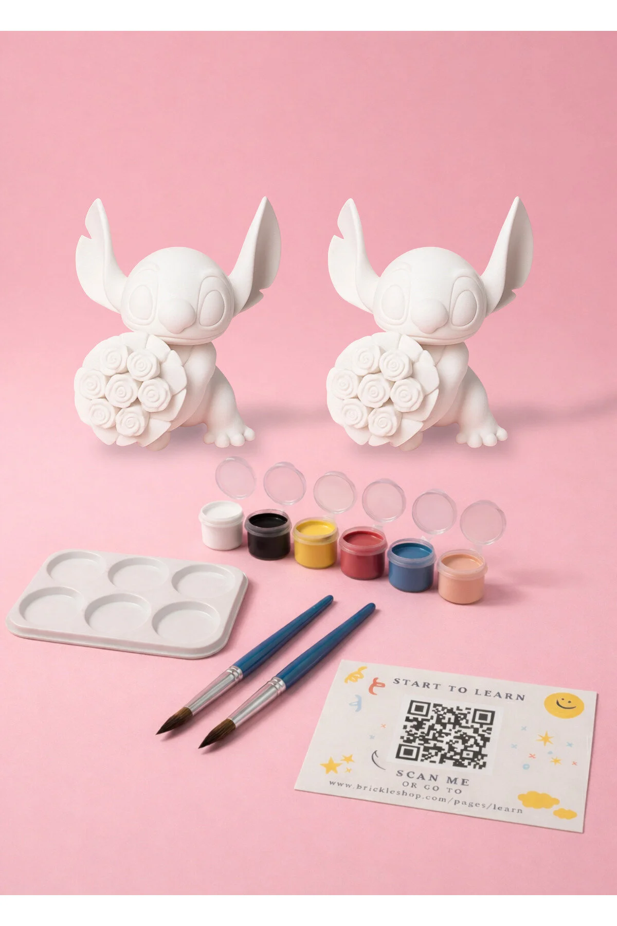 فیگور STITCH FIGUR PAINTING SET 2 ست نقاشی آموزشی مدل گل + PAINT & BRUSH DIY از ترکیه BrickleShop