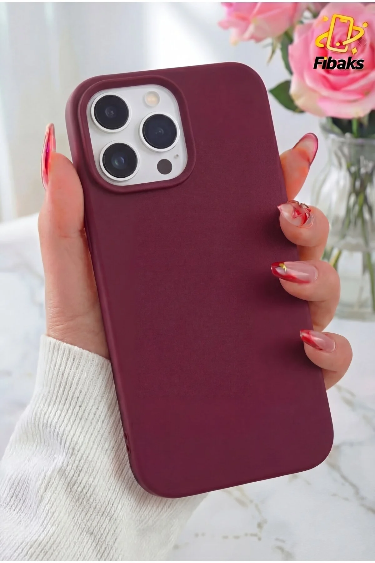 کاور و قاب پوشش محافظ دوربین سیلیکونی مایع نرم اپل IPHONE 16 PRO MAX CASE VELVET LAUNCH Fibaks