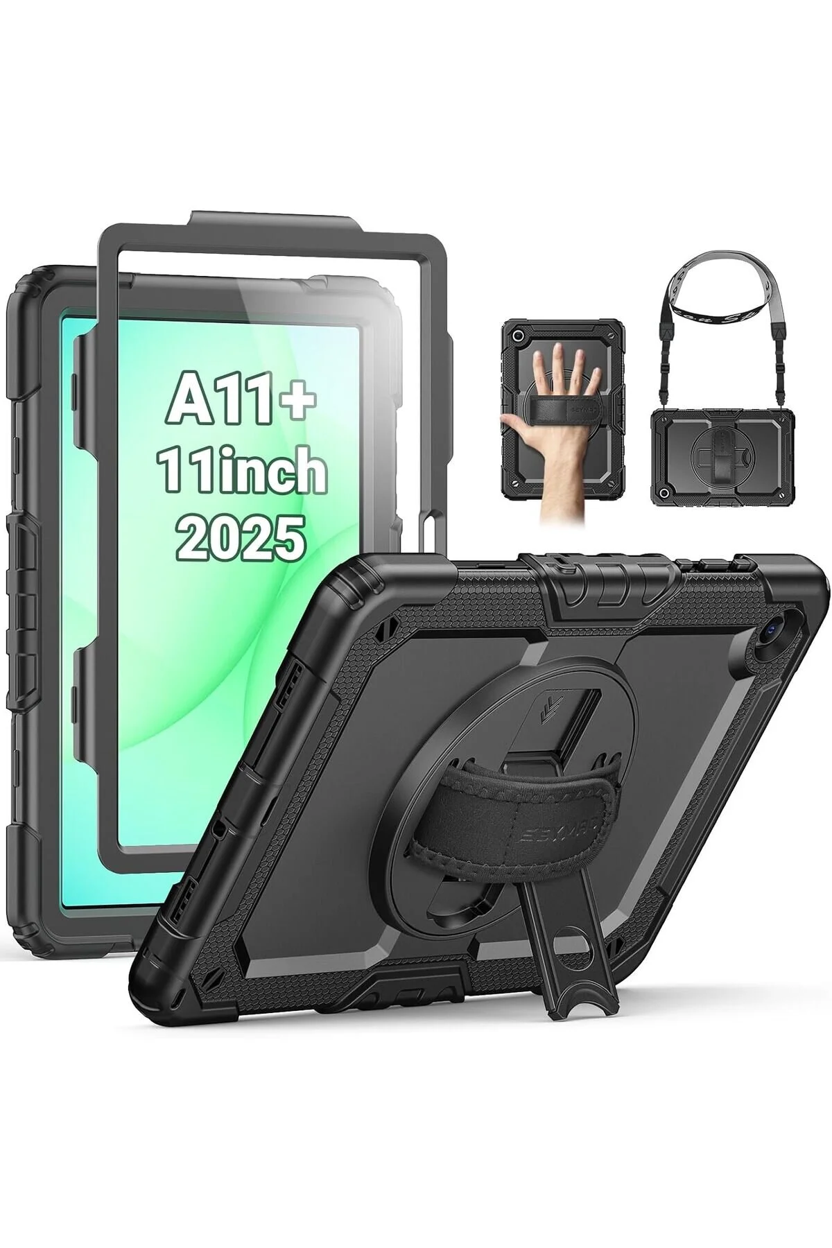 کاور تبلت SAMSUNG GALAXY TAB A11+ 11 اینچی سازگار با قاب محافظ کامل STRAP DEFENDER ARMOR TANK SM X230 m.tk moveteck