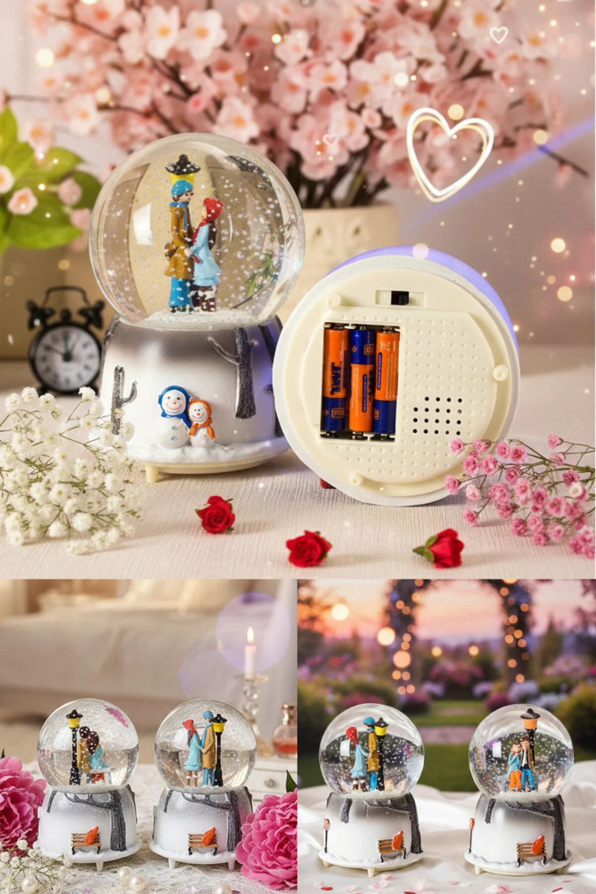 گوی برفی عشق با توست. موزیکال موتور خودکار سایز متوسط ​​SNOW GLOBE از ترکیه Genel Markalar