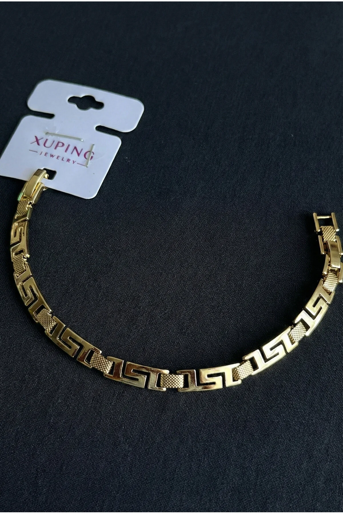 دستبند فولادی زنانه یونانی XUPING 14 K 16+2 CM ژوپینگ ضد زنگ را تیره می کند Modacaprea