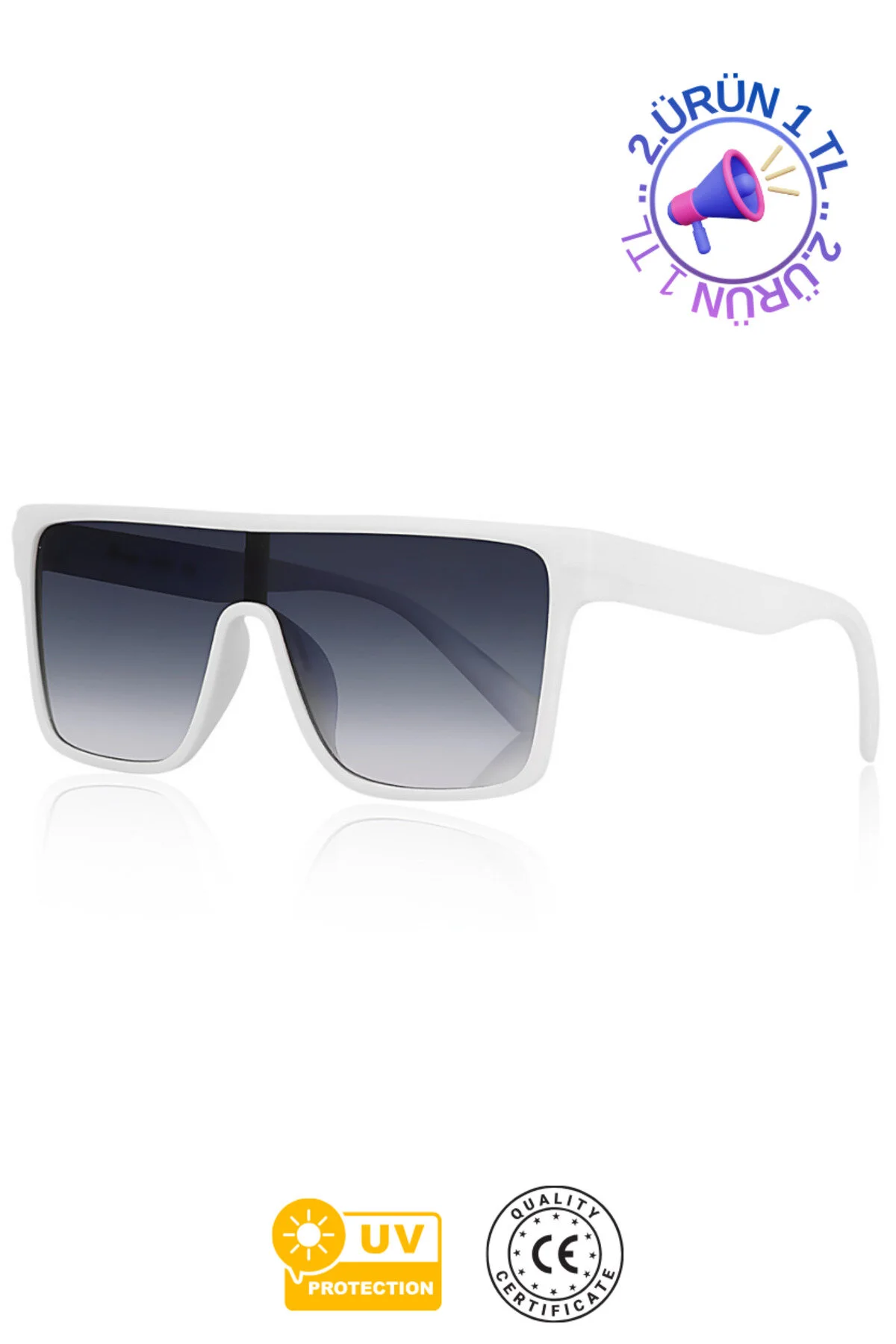 عینک آفتابی TREND SUNGLASSES WHITE SHINY اورجینال Kinary