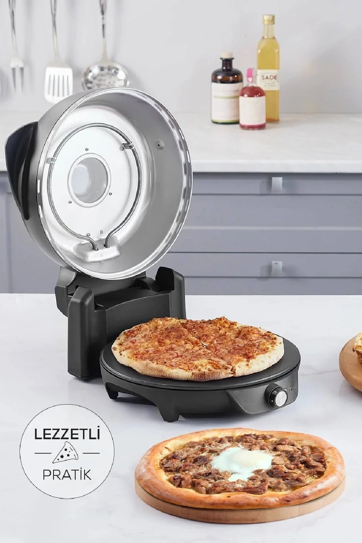 نان پز GASTRO 10 IN 1 PIZZA LAHMACUN AND TANDOORI BREAD MACHINE BIODIAMOND مشکی MATTE اورجینال Karaca