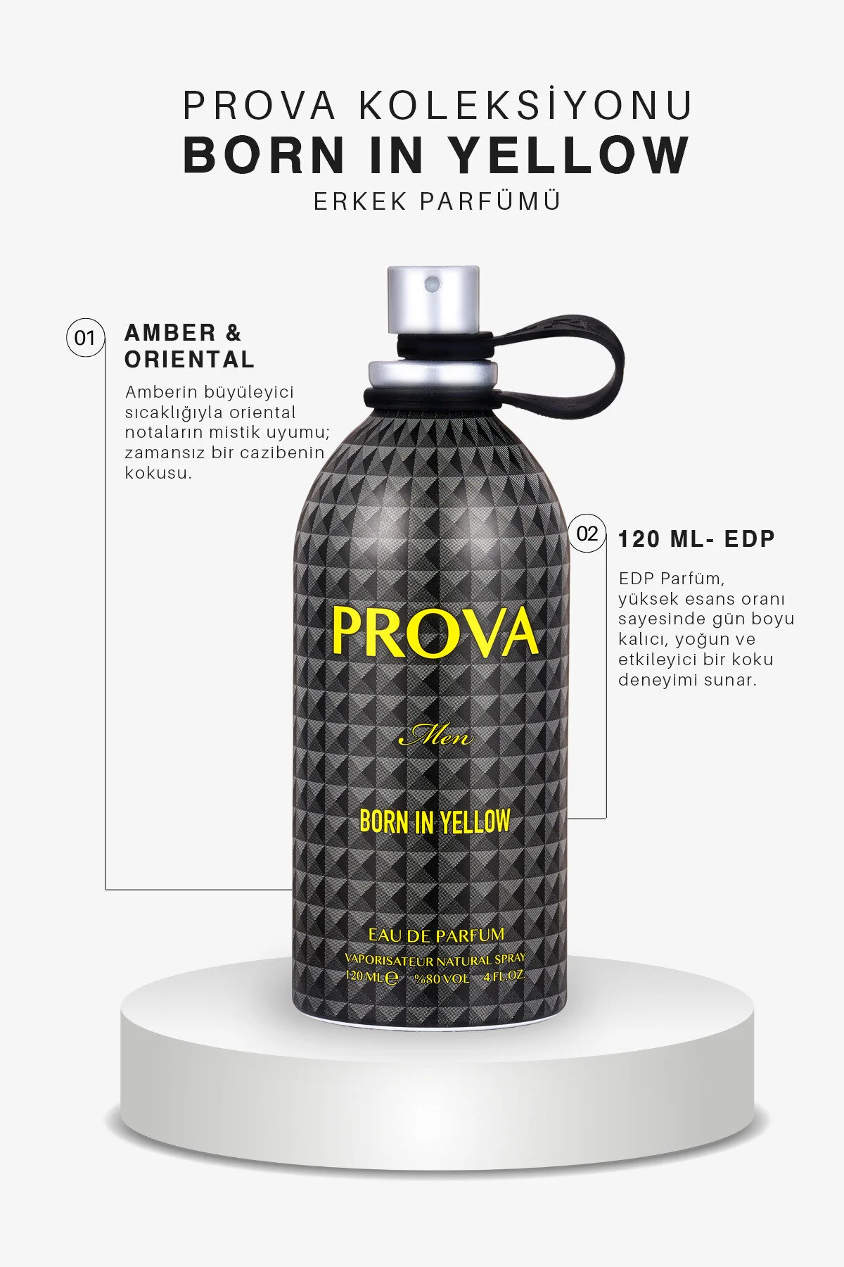 Prova عطر مردانه Born In Yellow ادوپرفیوم Amber Oriental 120 ml