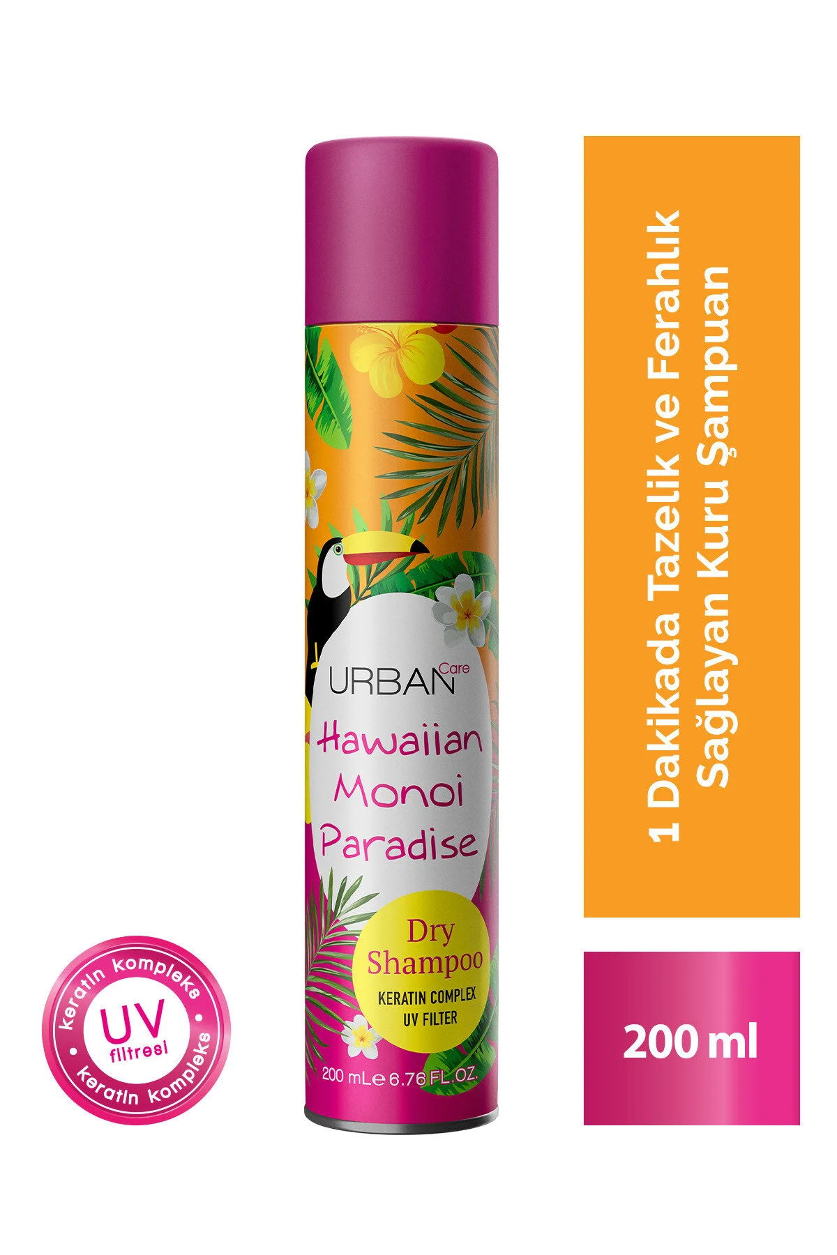 شامپوی خشک وگان با محافظ UV مدل Hawaiian Monoi Paradise حجم 200 میلی لیتر Urban Care