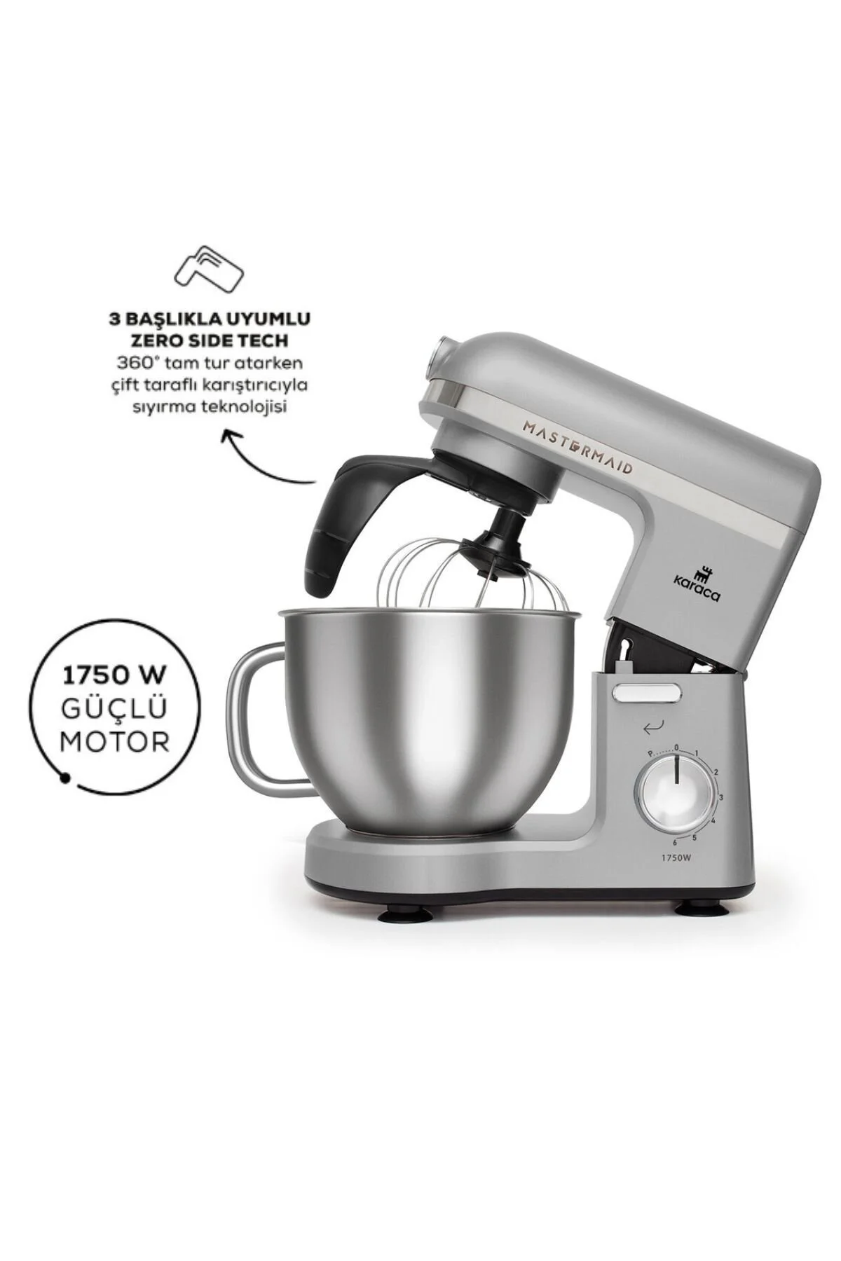 میکسر پایه دار Mastermaid Chef Pro 1750W (خاکستری، دو بازو)